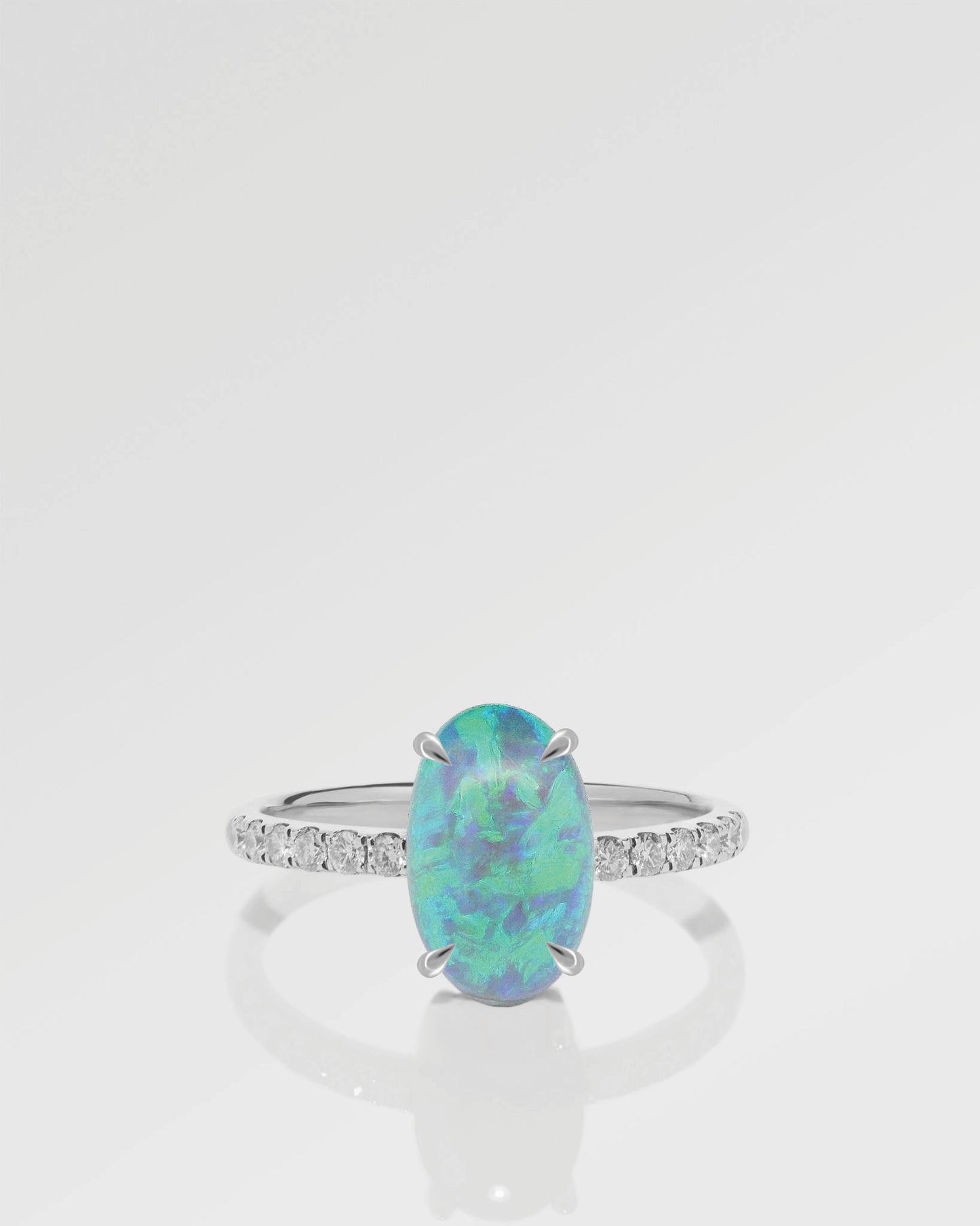 2.54ct Green, Blue Opal Ring