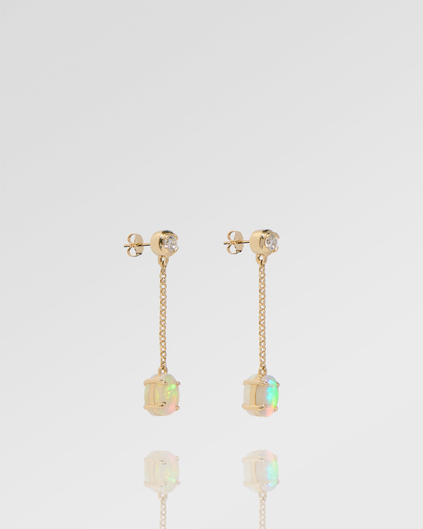 Cheal Opal クラシック コレクション 両面ドロップ イヤリング