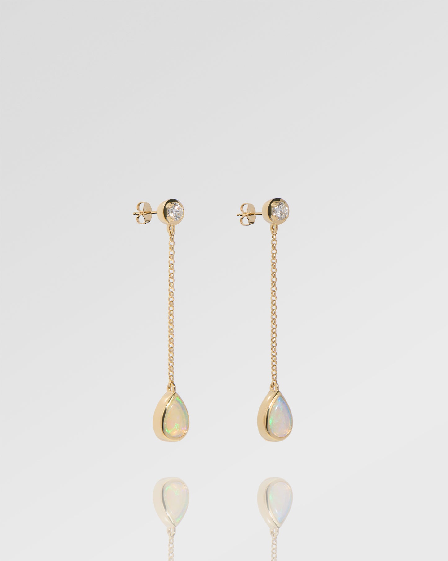 Cheal Opal Classic Collection Boucles d'oreilles pendantes double face, poire