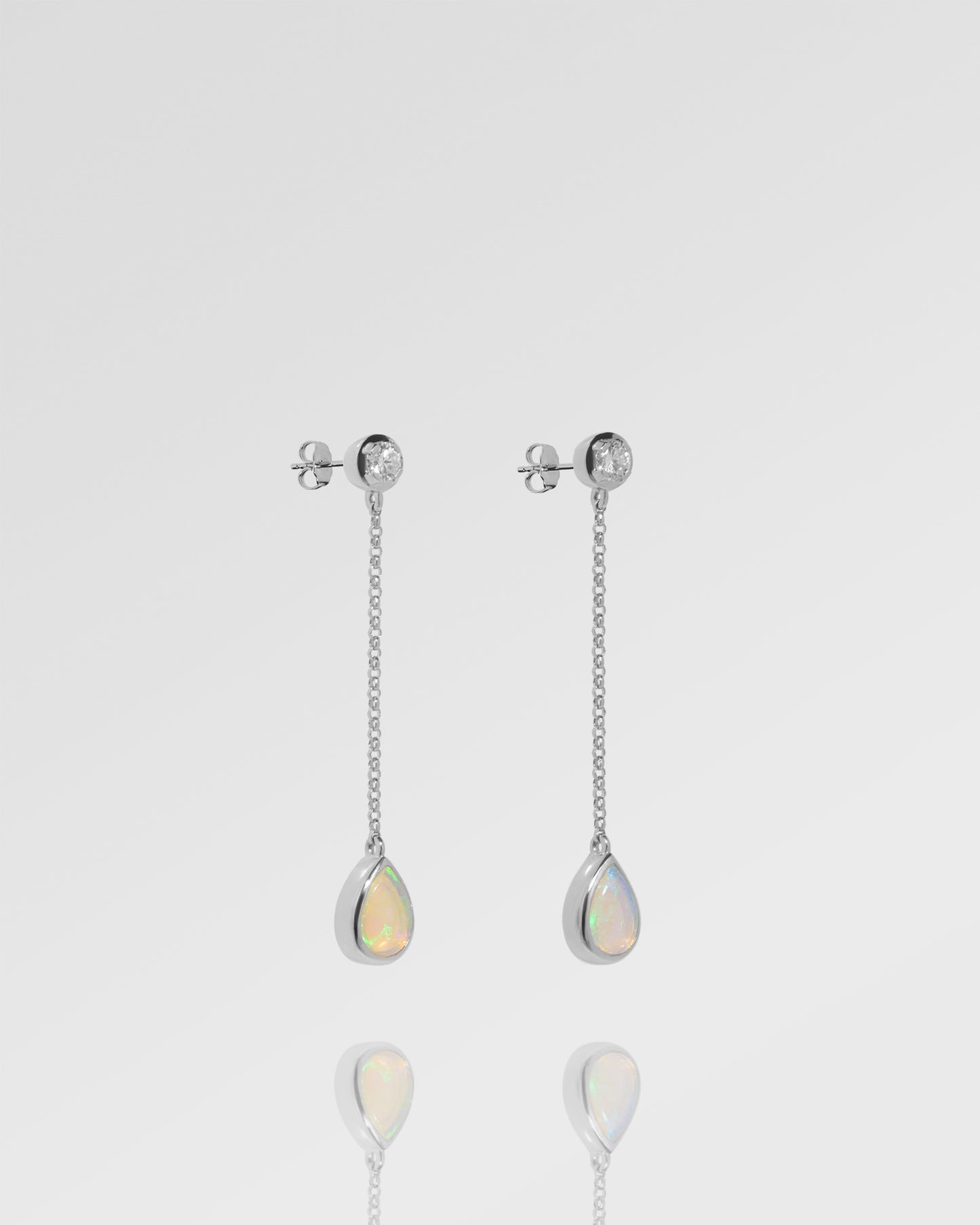 Cheal Opal Classic Collection 両面ドロップピアス、ペア
