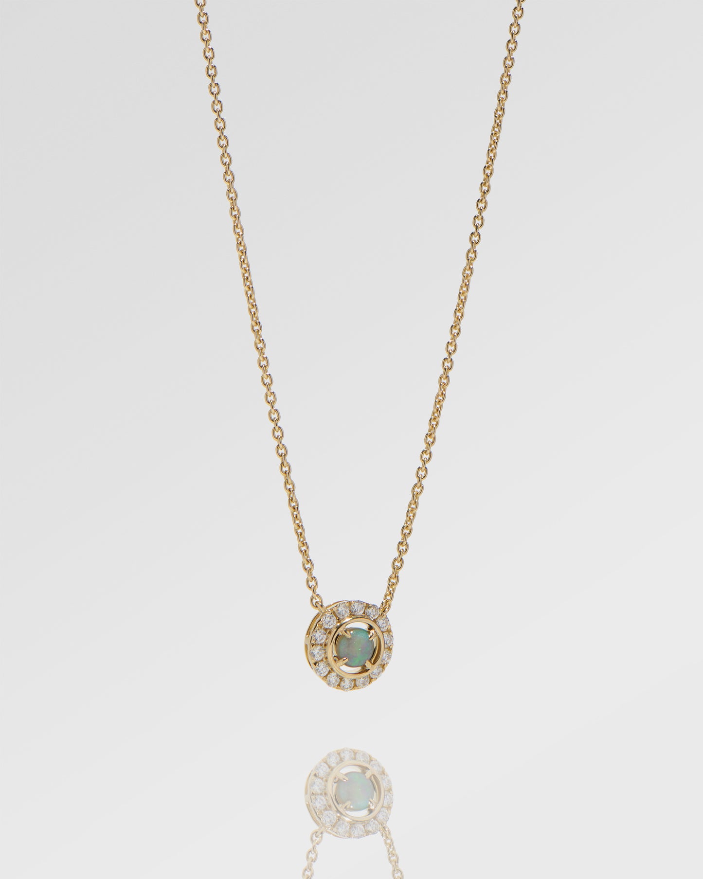 Cheal Opal Classic Collection Halo Necklace, 4mm