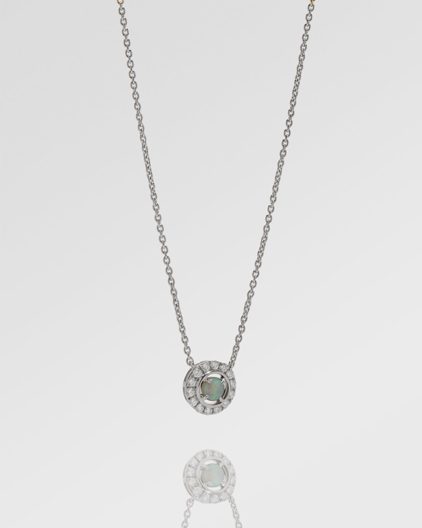 Collier halo de la collection classique Cheal Opal, 4 mm