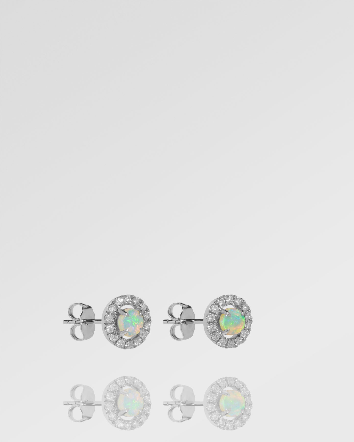 Cheal Opal Classic Collection Halo Stud Earrings, Round