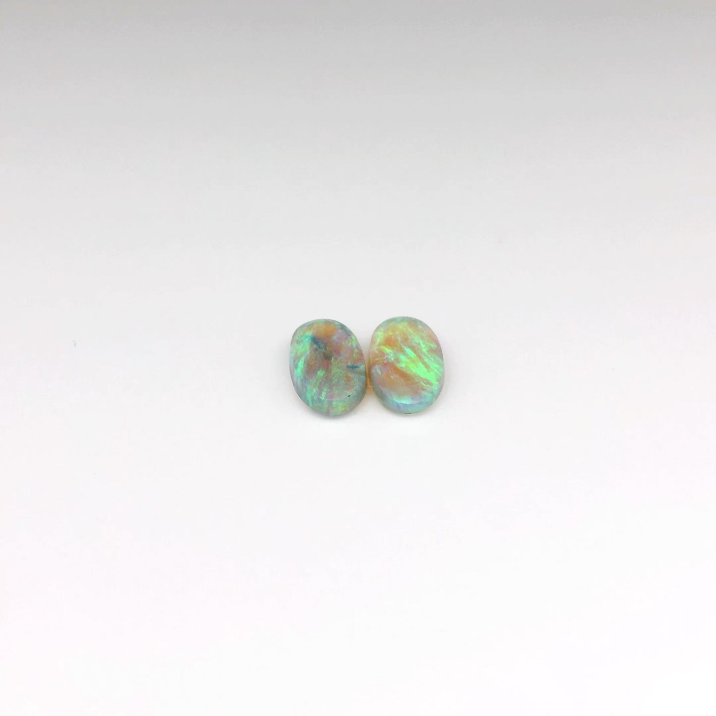 Bespoke 1.38ct Green, Purple Opal Anklet Pair