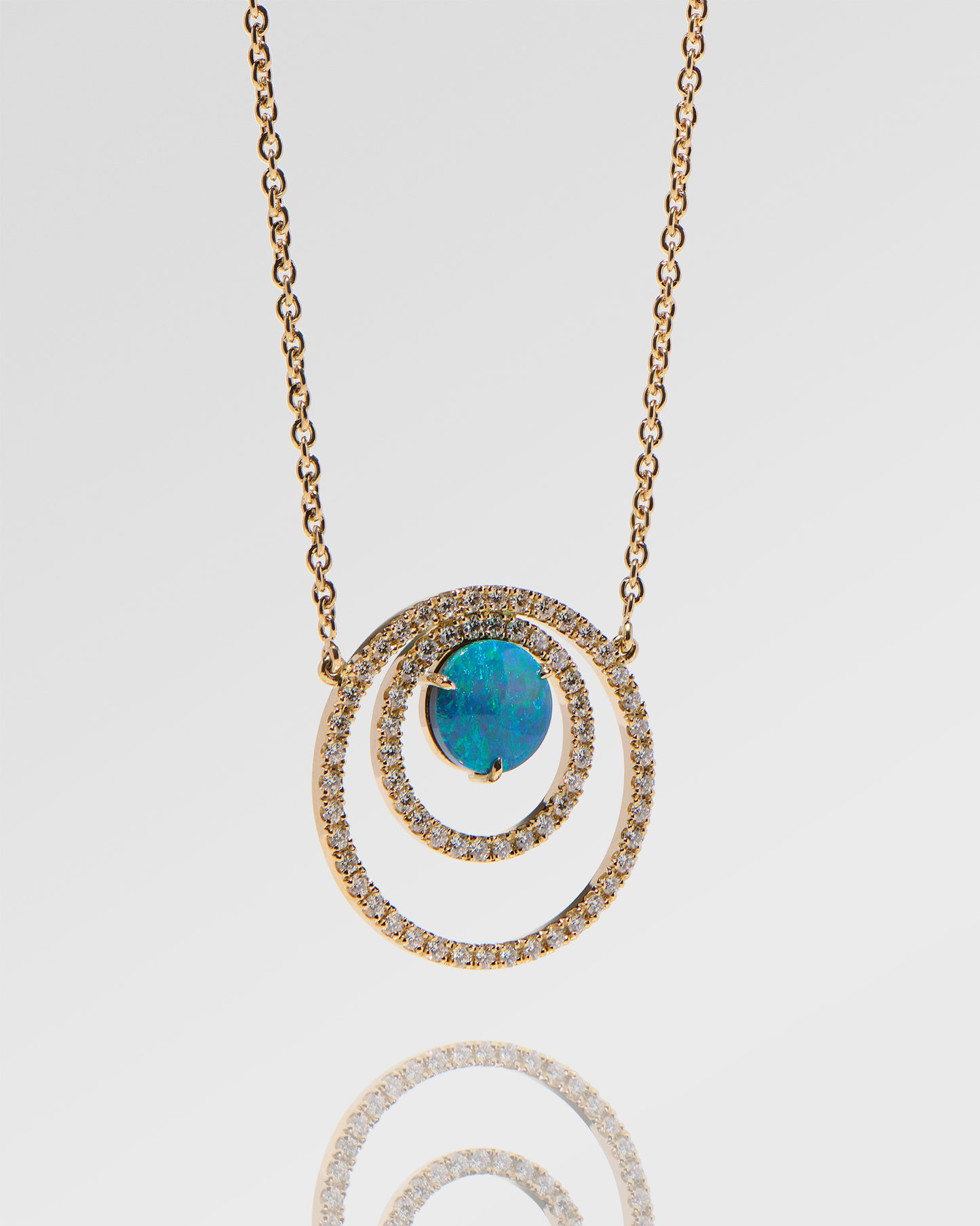 Cheal Opal Double Halo Necklace
