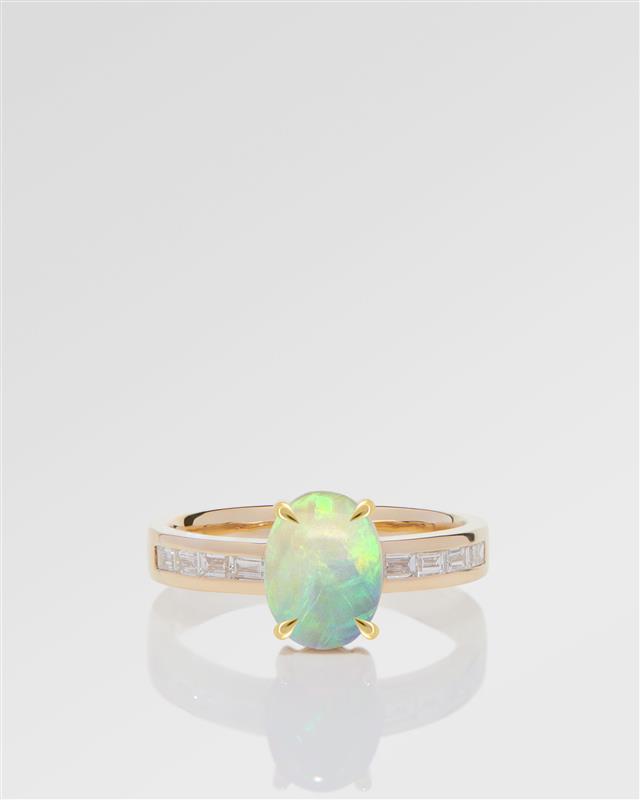 Bespoke 1.88ct Green Multicolour Opal Ring