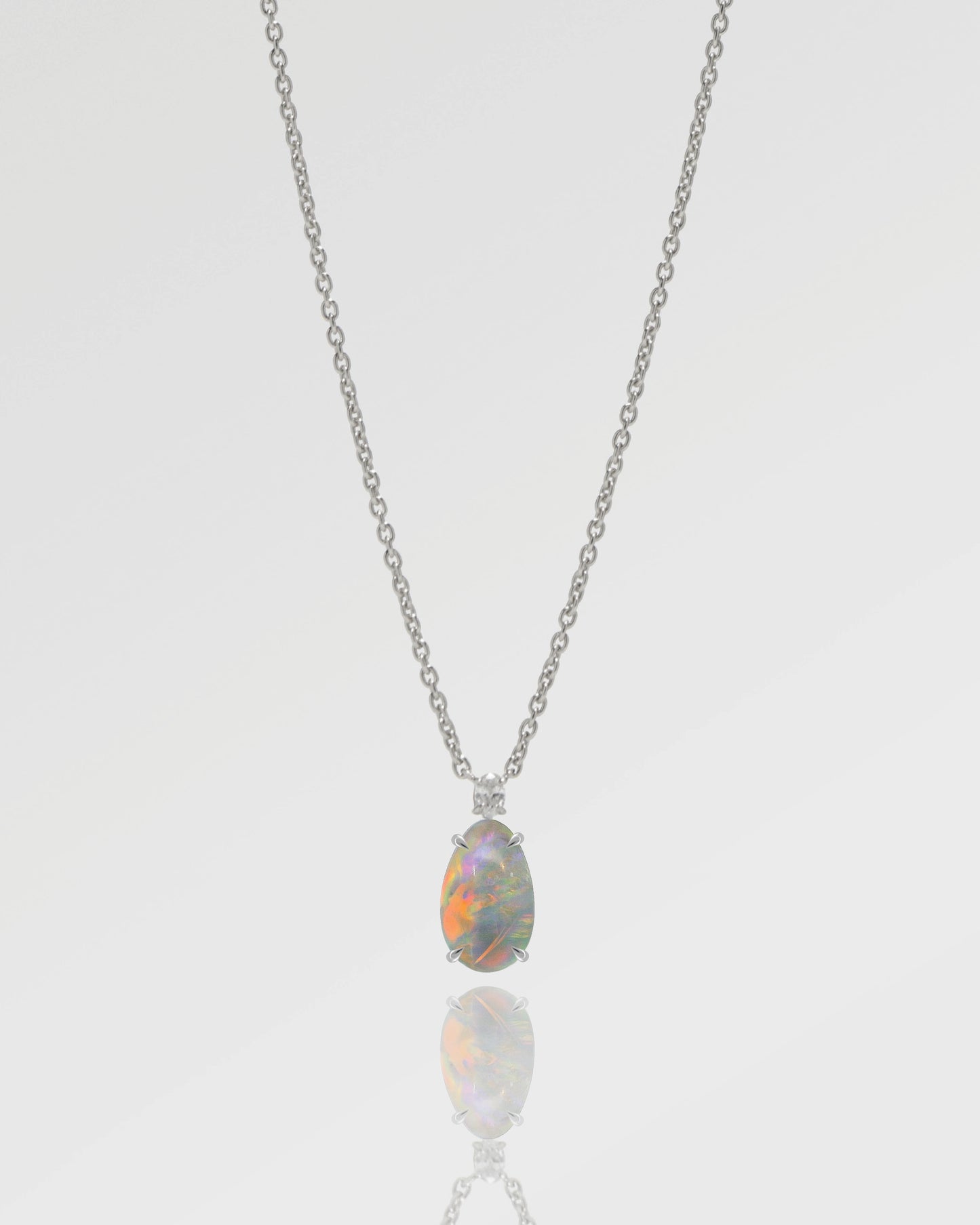 1.67ct Red Multicolour Opal Necklace
