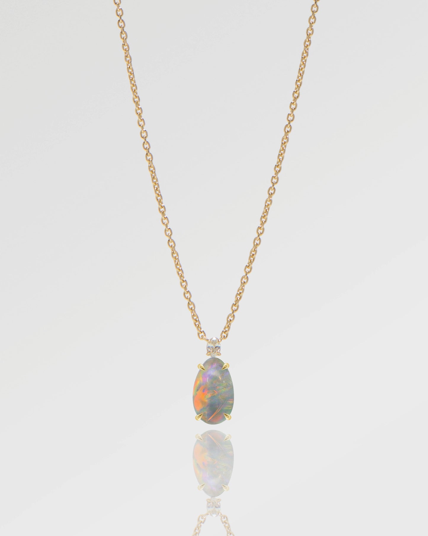 1.67ct Red Multicolour Opal Necklace