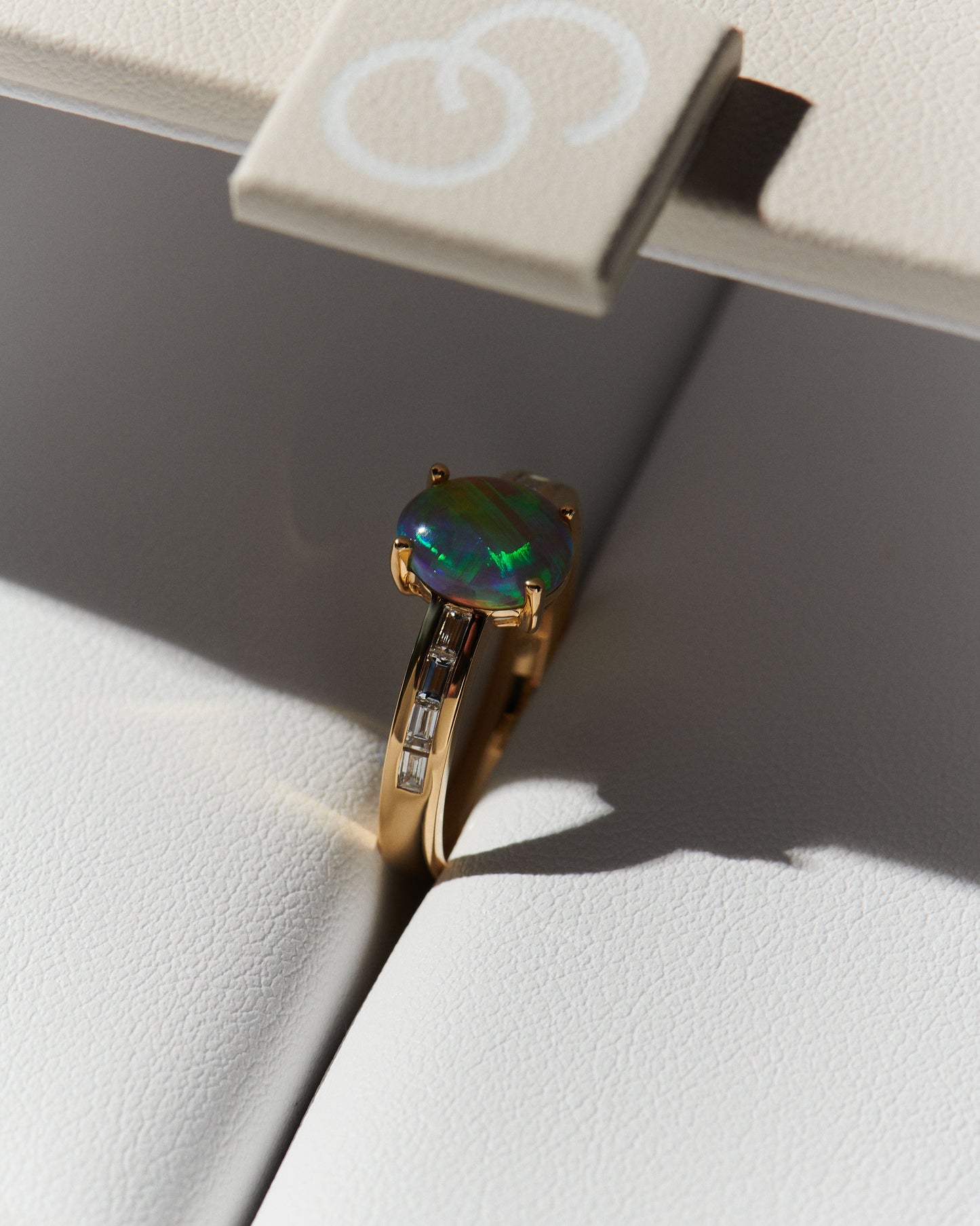 1.40ct Green, Orange Opal Ring