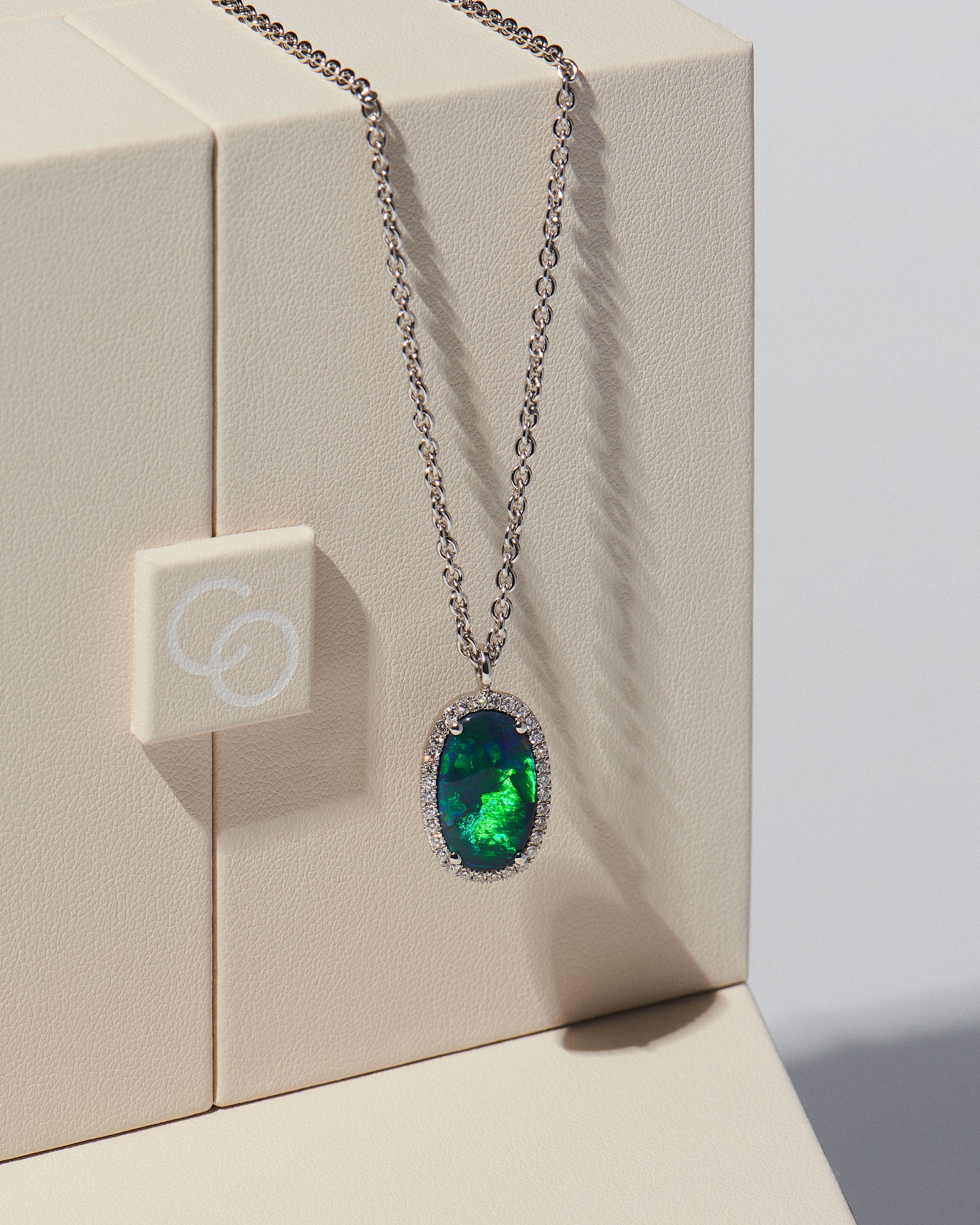 4.28ct Green Opal Necklace Cheal Opal