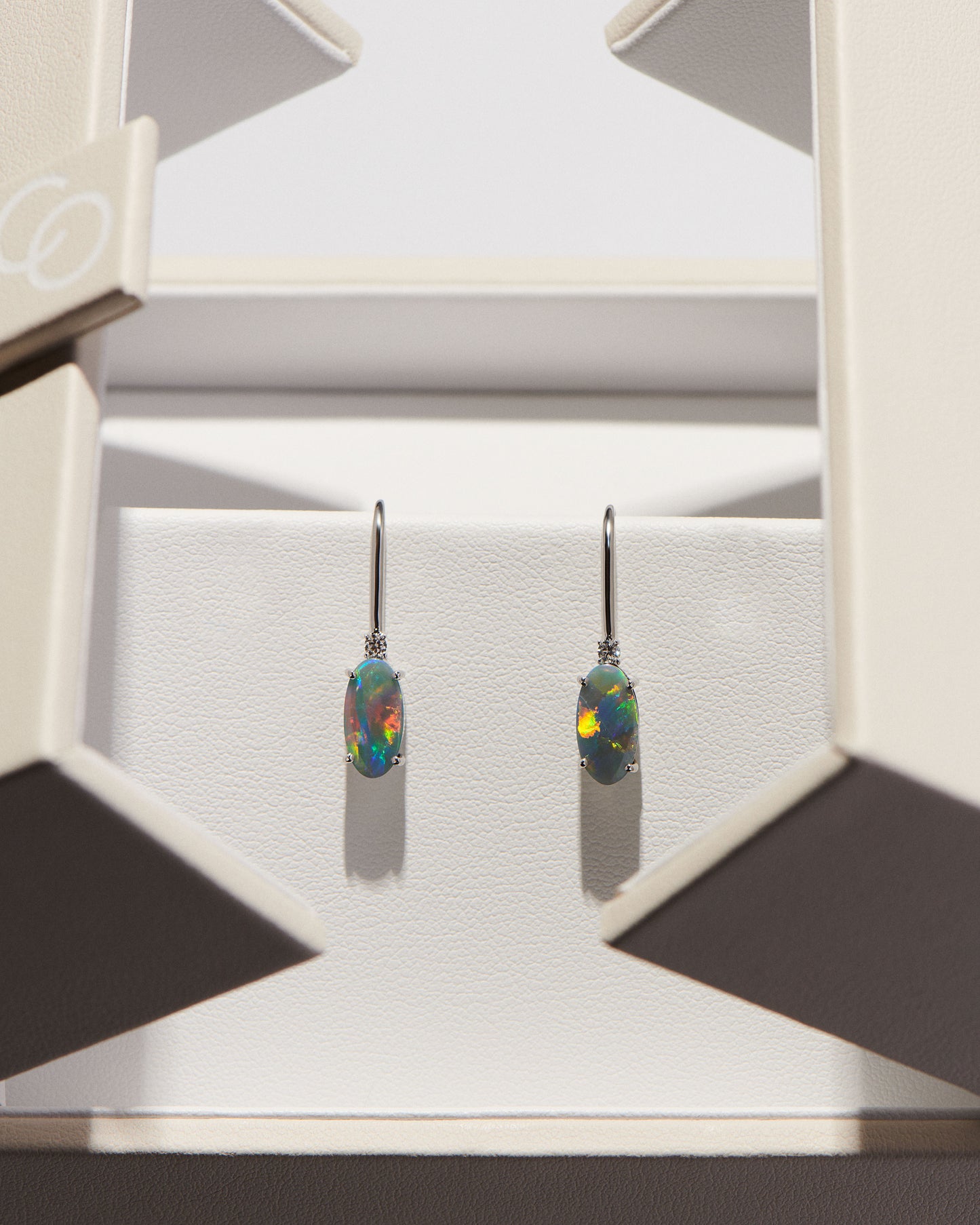 3.29ct Red Opal Earrings