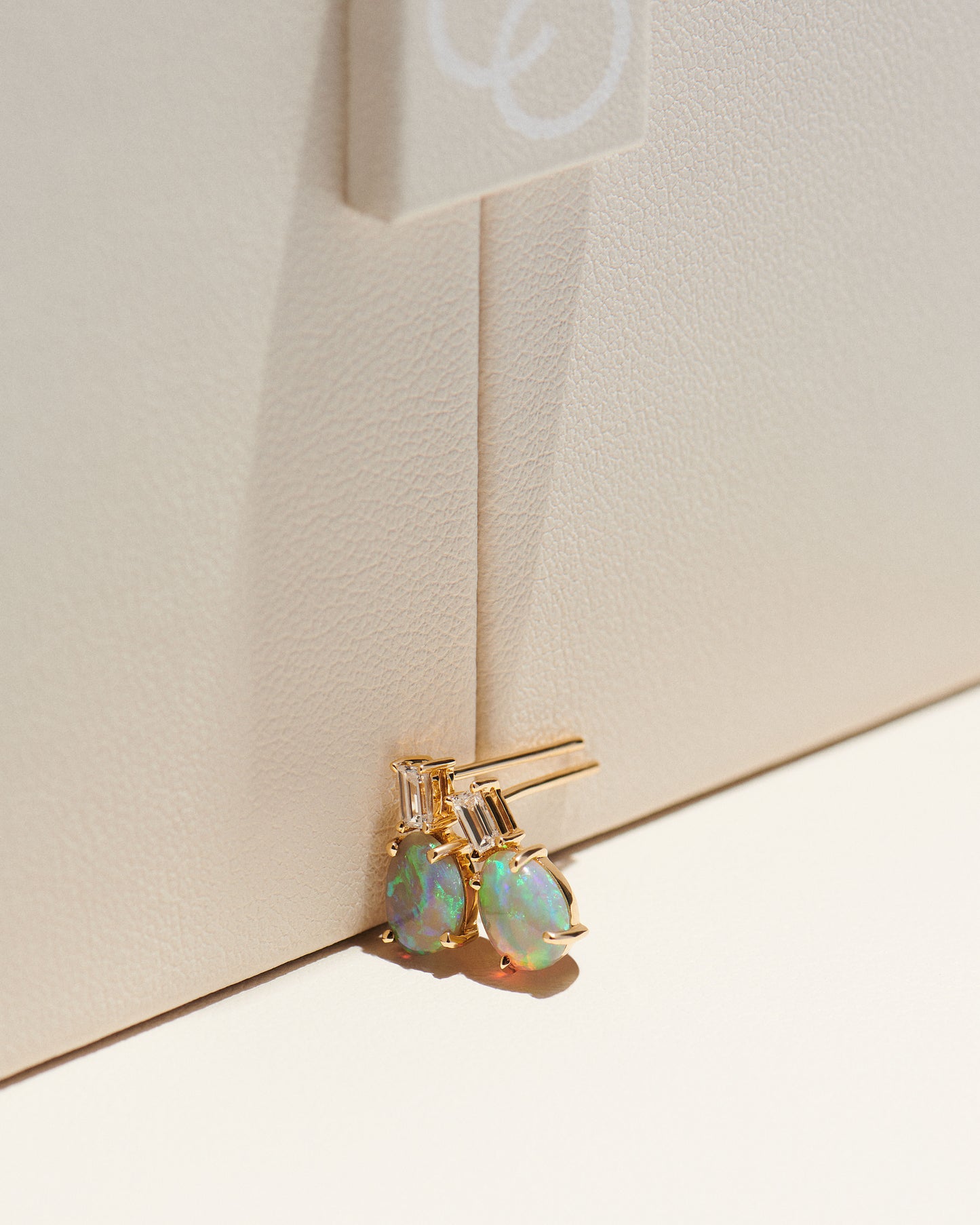 1.76ct Green, Orange Opal Earrings