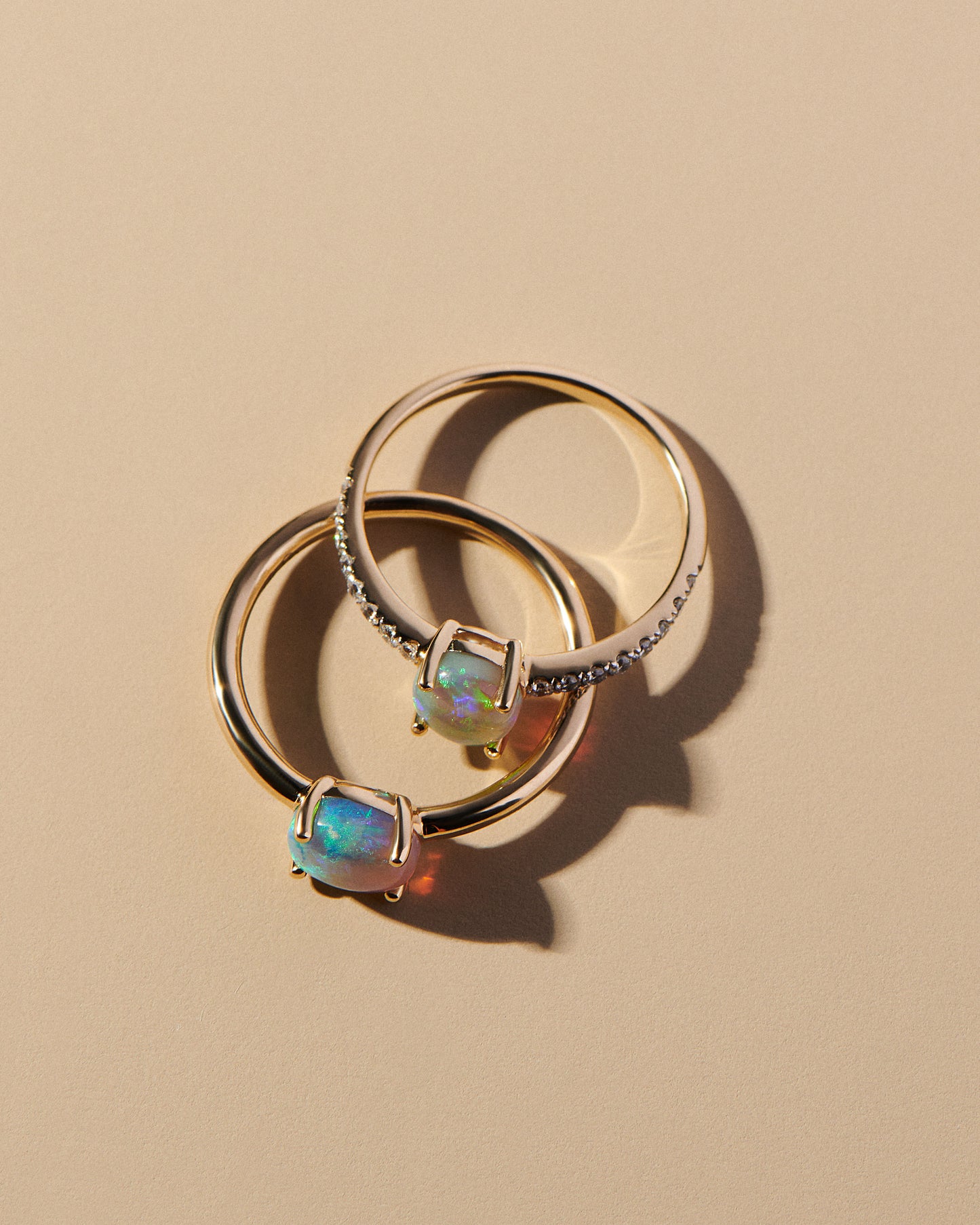 1.15ct Green, Orange Opal Ring