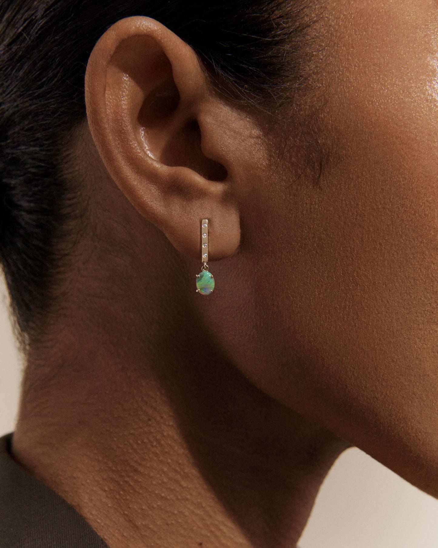 1.13ct Green Opal Earrings