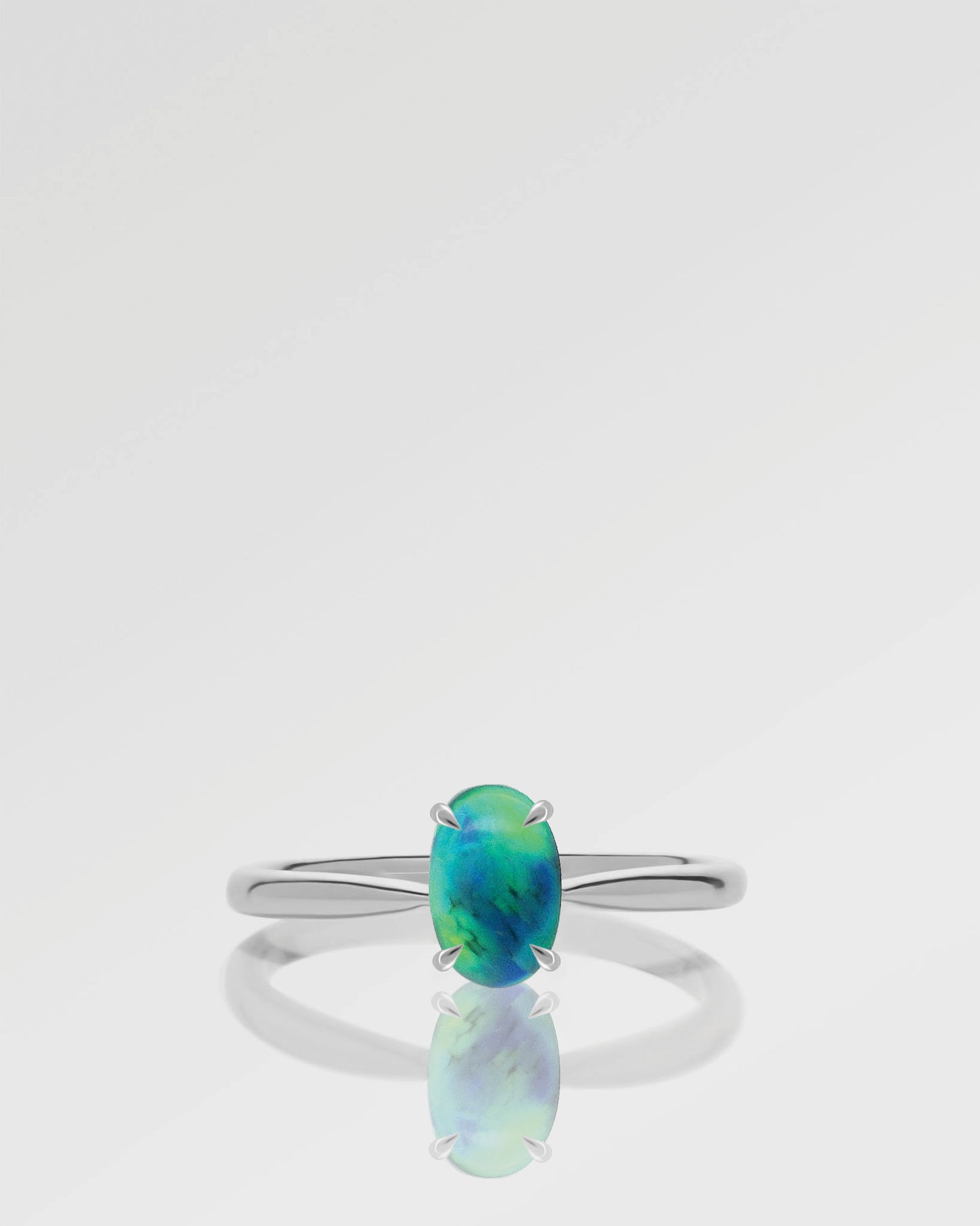 0.98ct Orange, Green Opal Ring