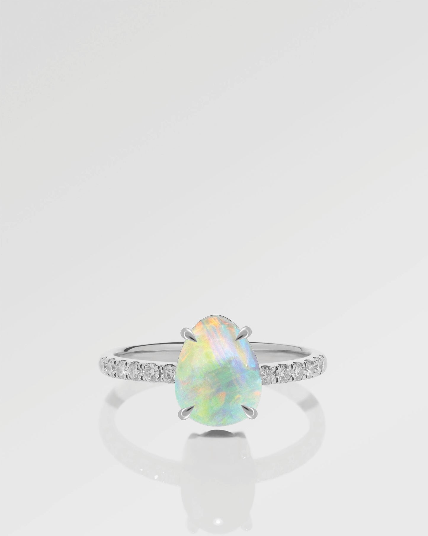 1.12ct Orange, Green Opal Ring