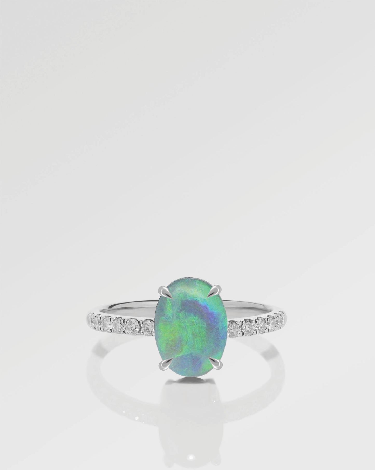 2.01ct Green, Blue Opal Ring