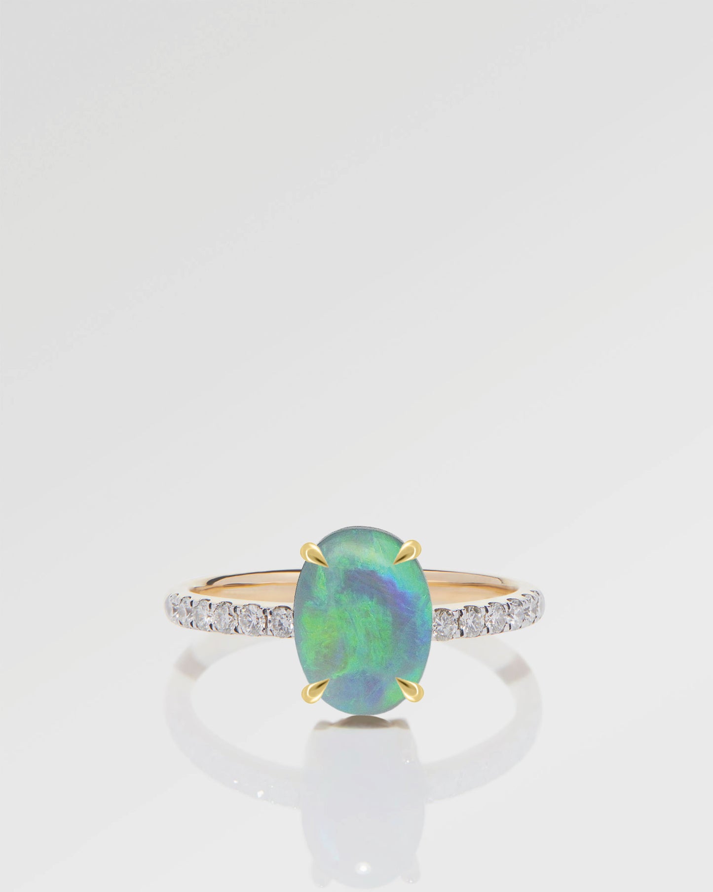 2.01ct Green, Blue Opal Ring
