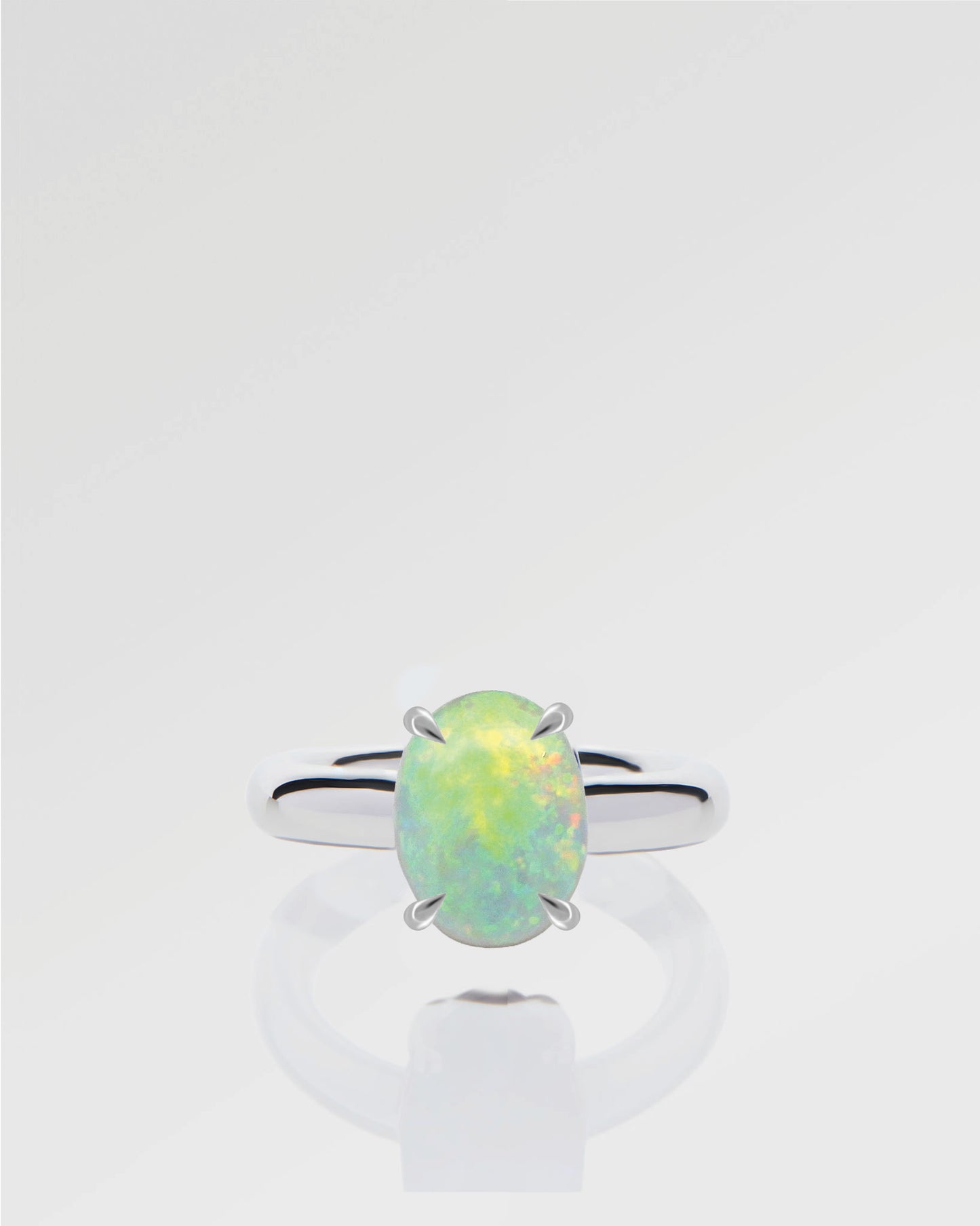 2.43ct Green, Orange Opal Ring