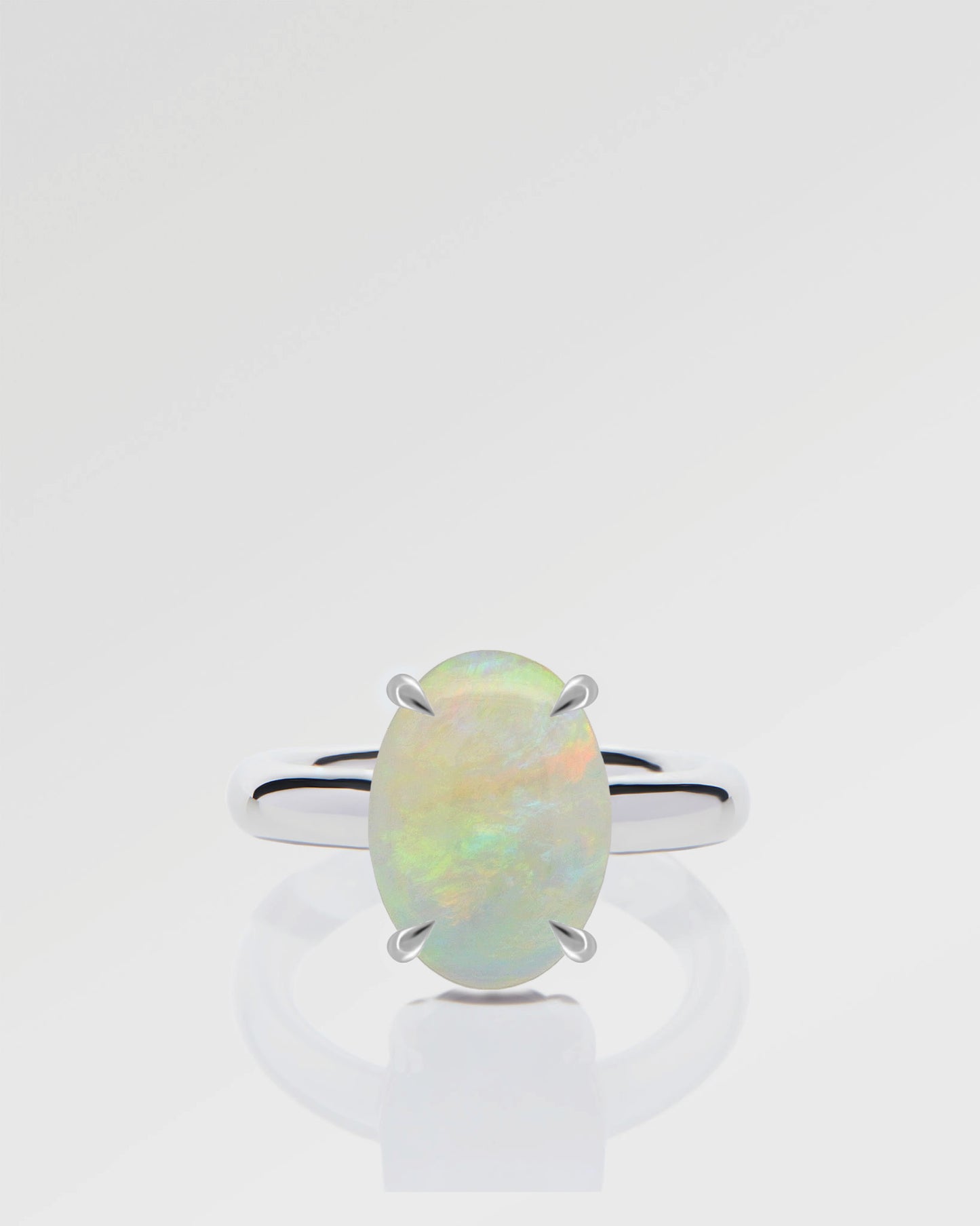 3.21ct Orange, Green Opal Ring