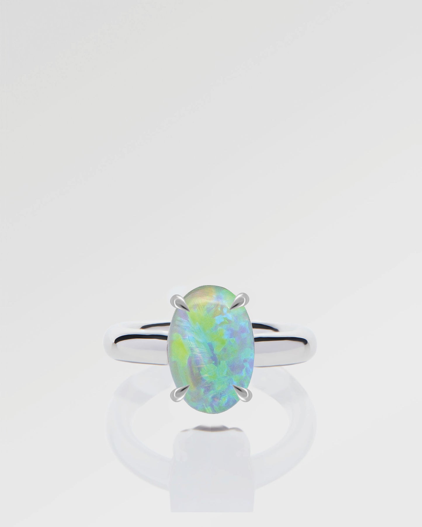 2.85ct Green, Purple Opal Ring