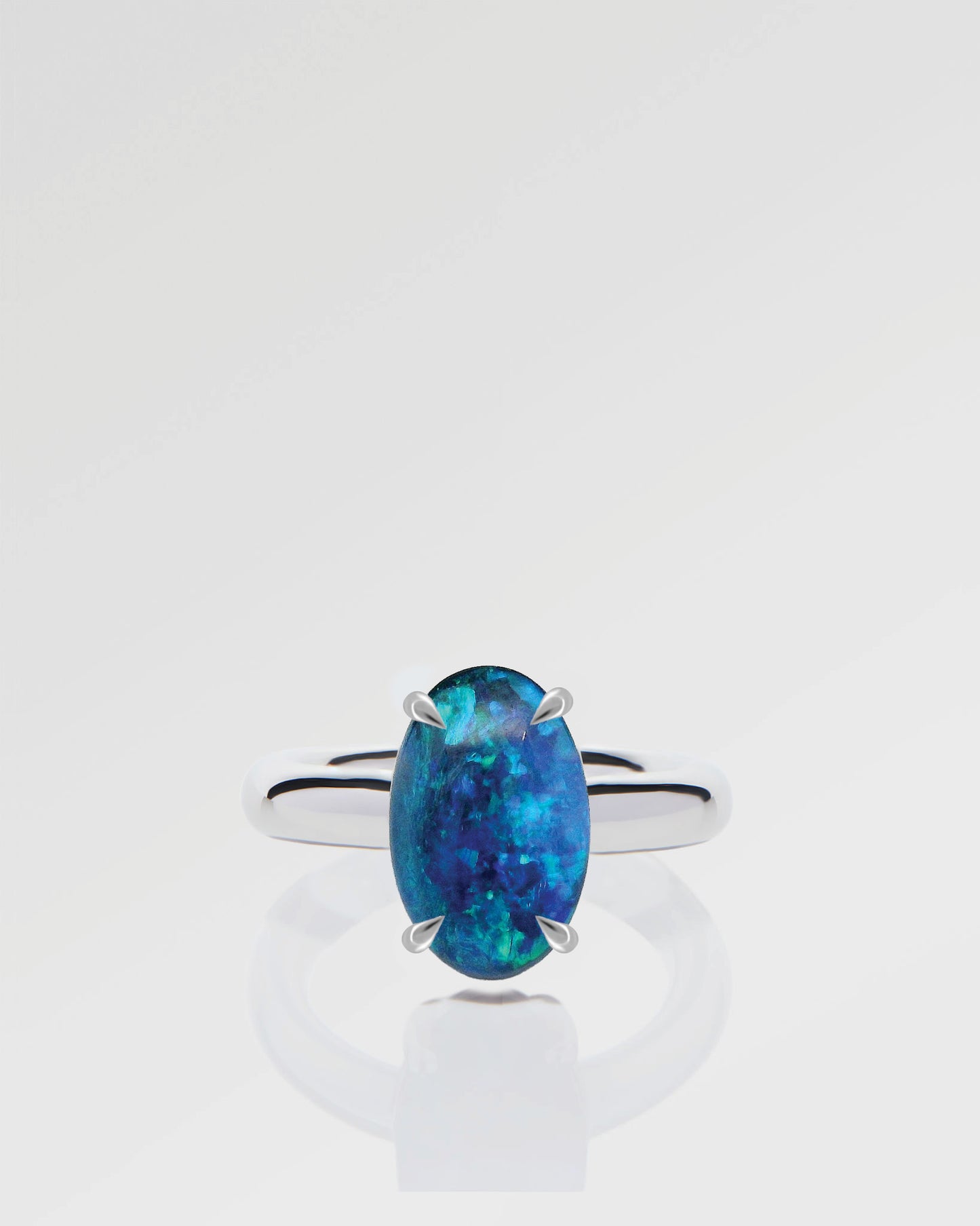 2.89ct Green, Blue Opal Ring