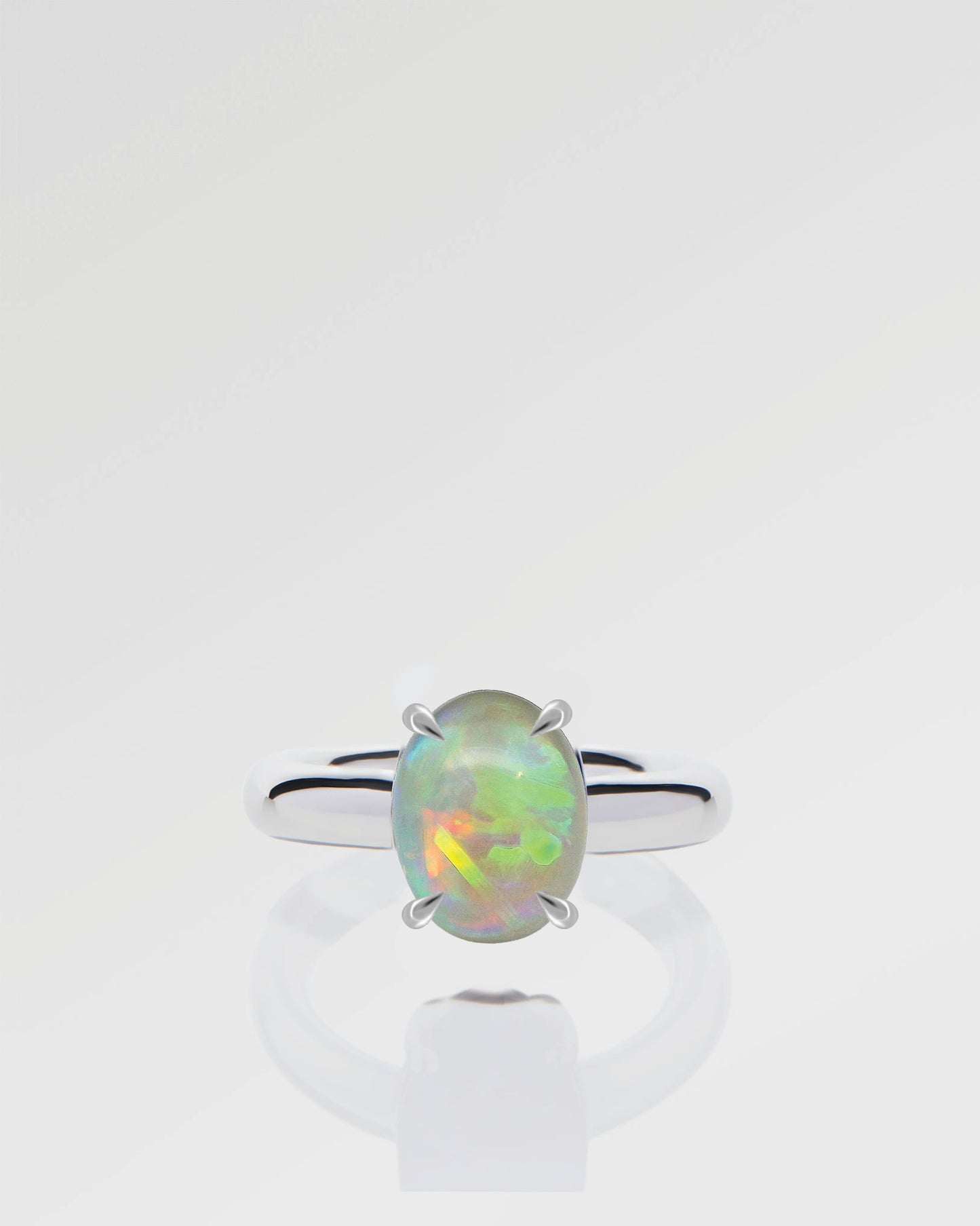 2.50ct Green-Multicolour Opal Ring