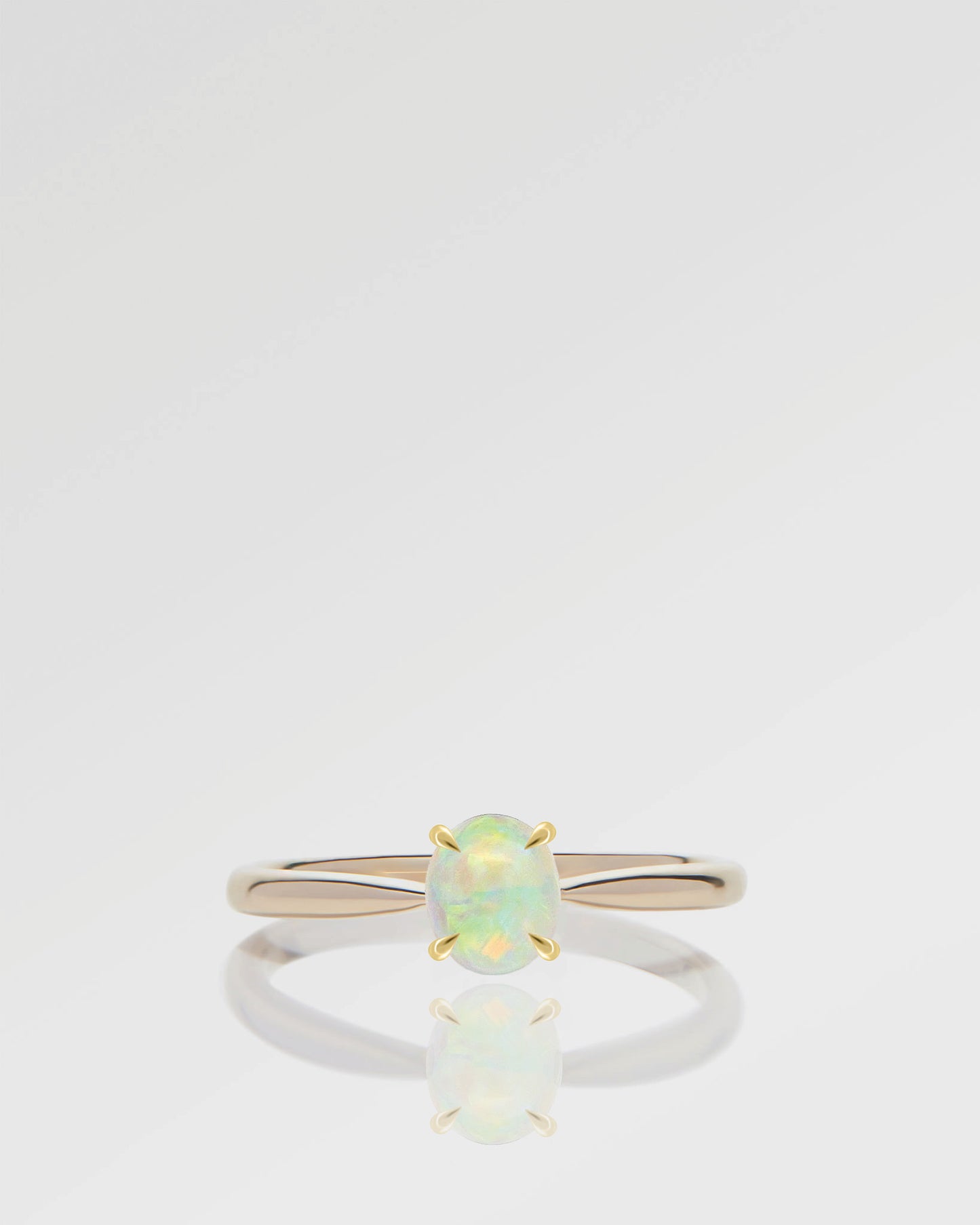 0.80ct Green Multicolour Opal Ring