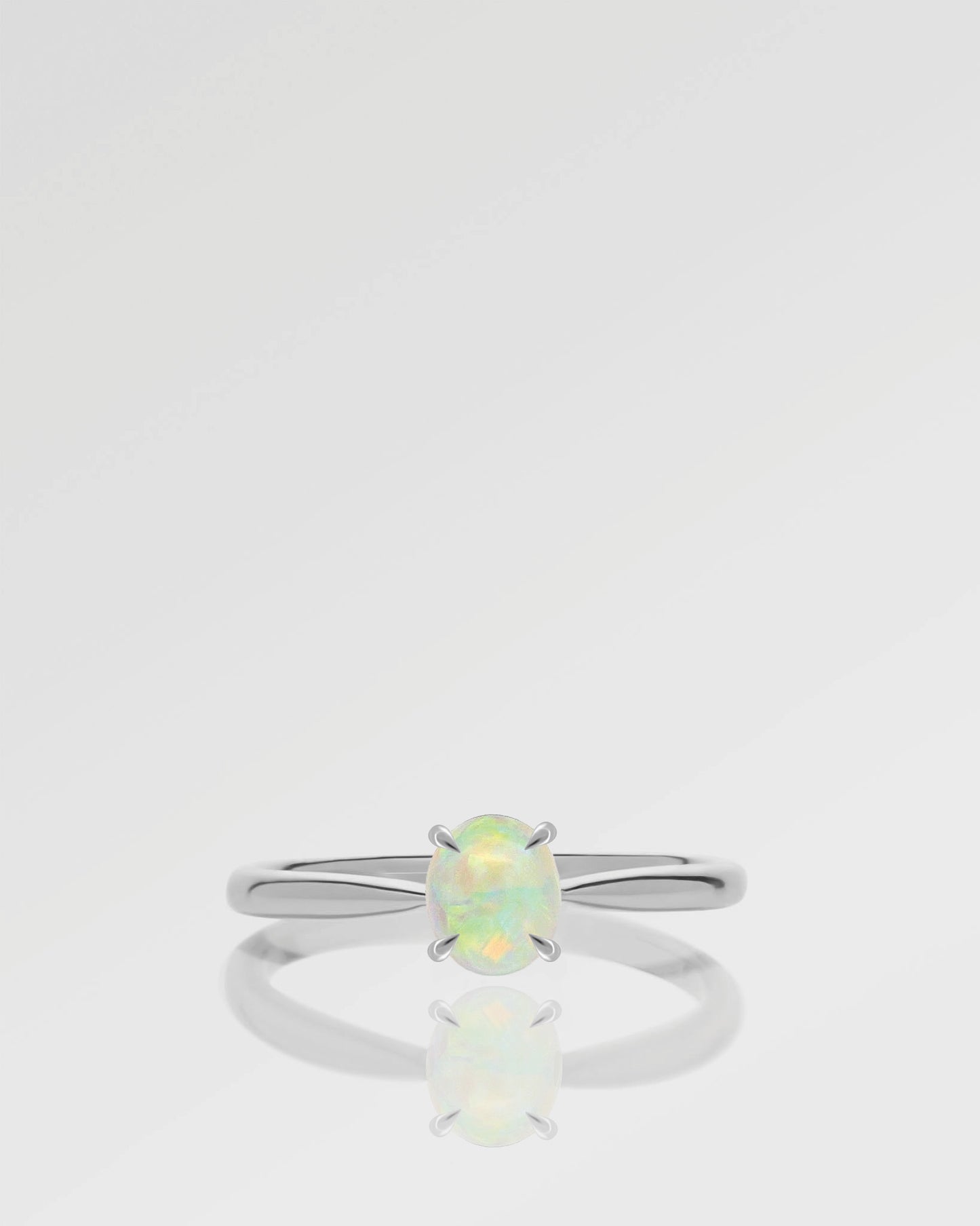 0.80ct Green Multicolour Opal Ring