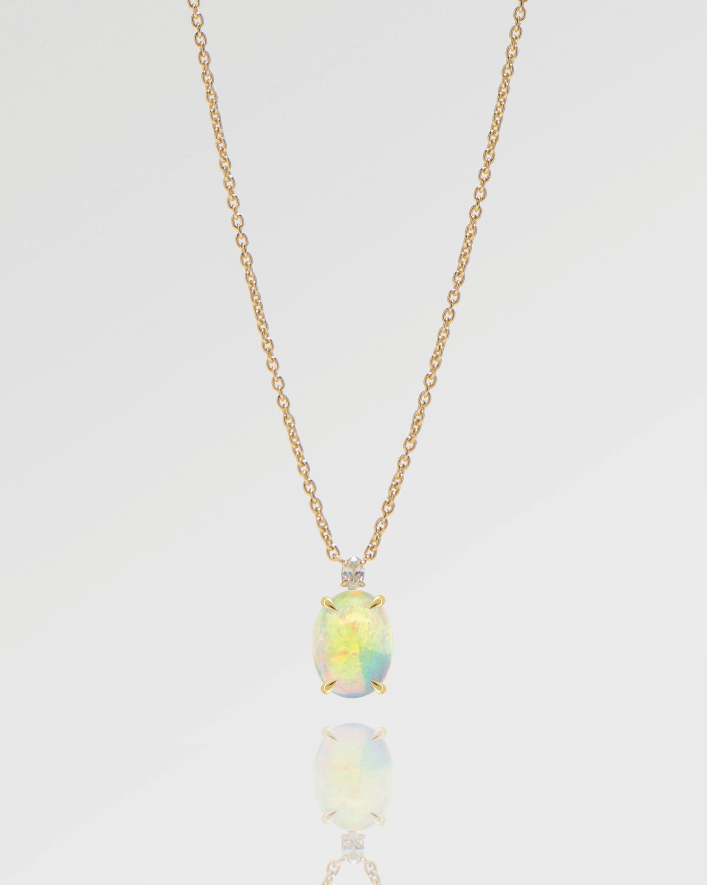 2.05ct Orange, Green Opal Necklace