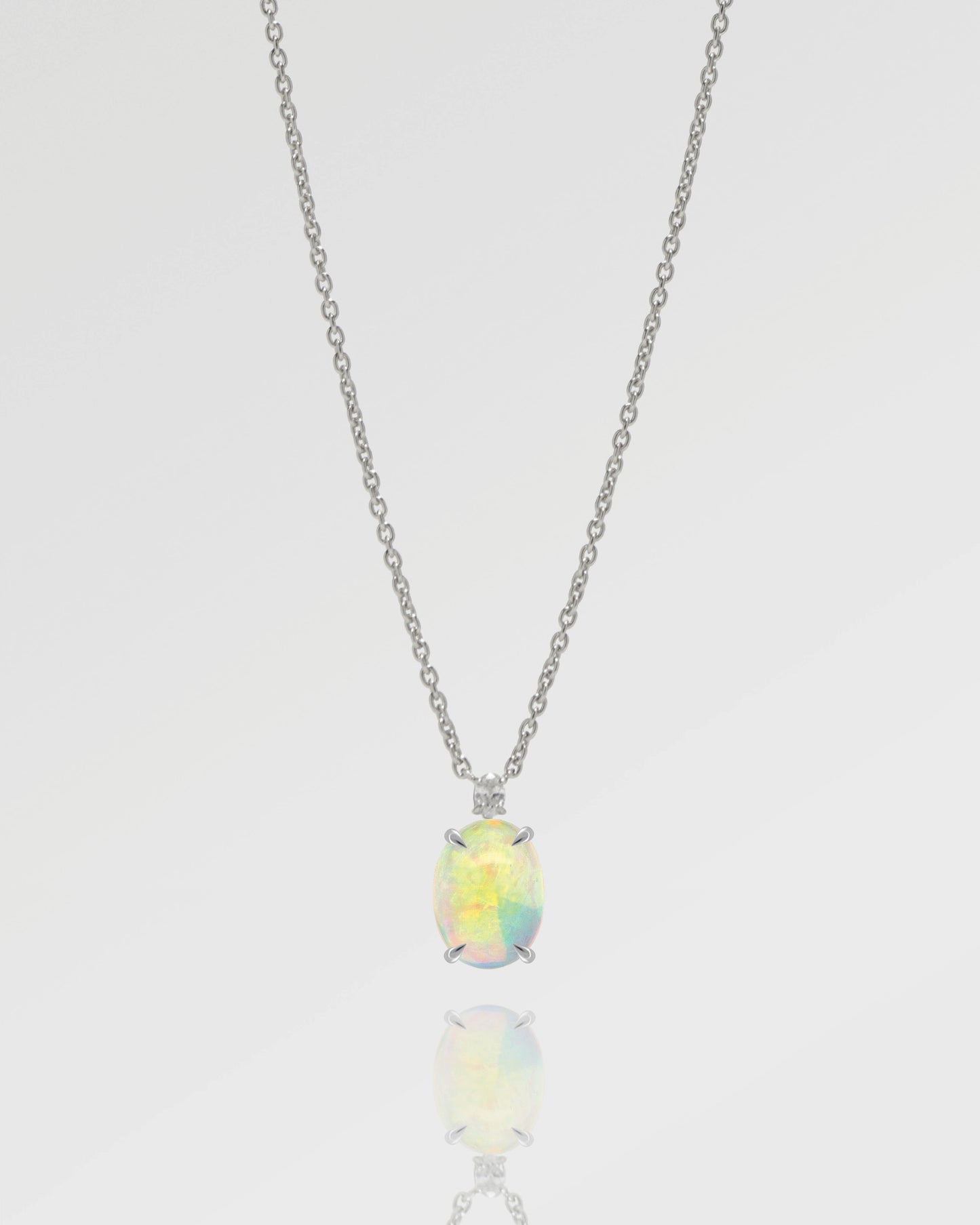 2.05ct Orange, Green Opal Necklace