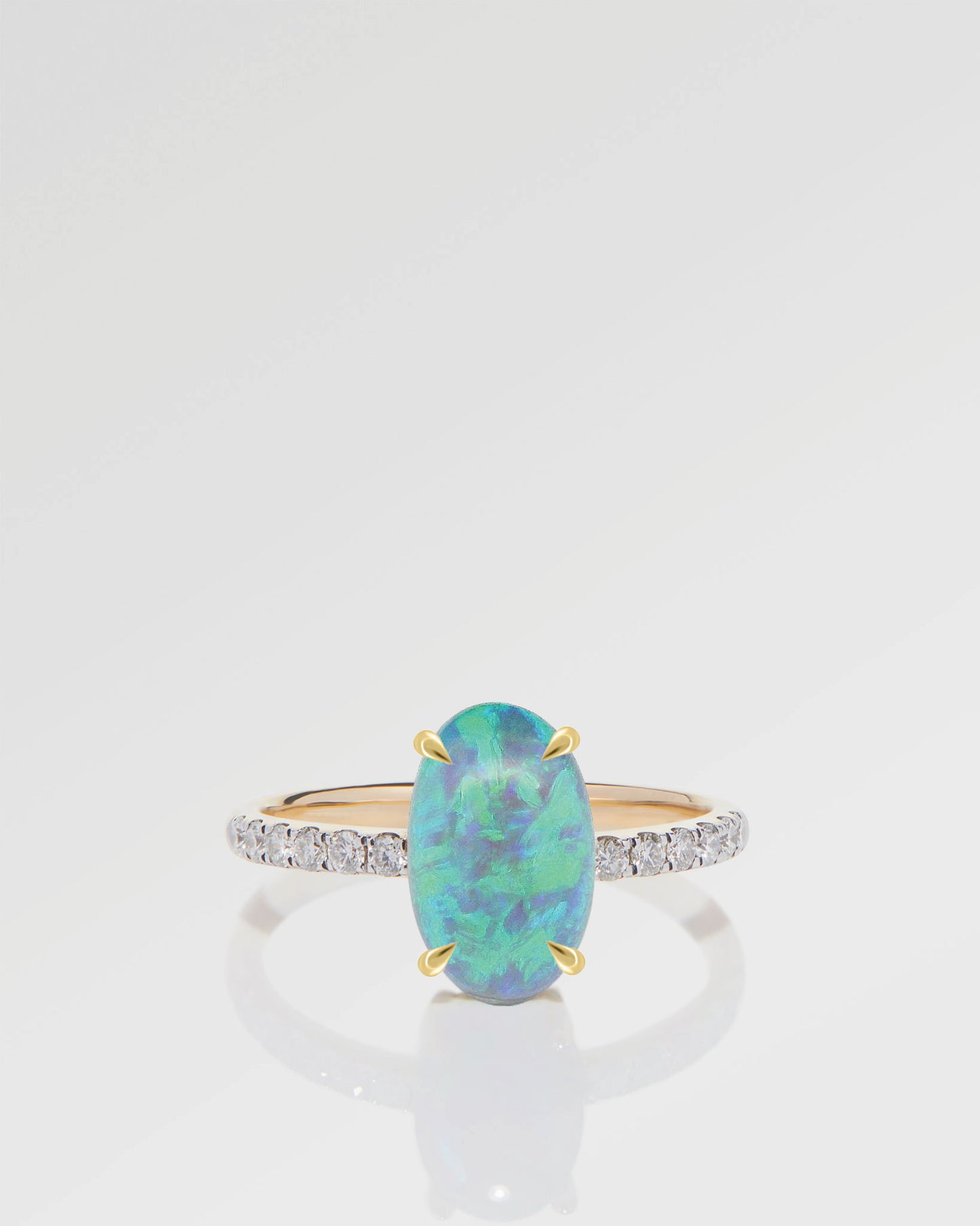 2.54ct Green, Blue Opal Ring