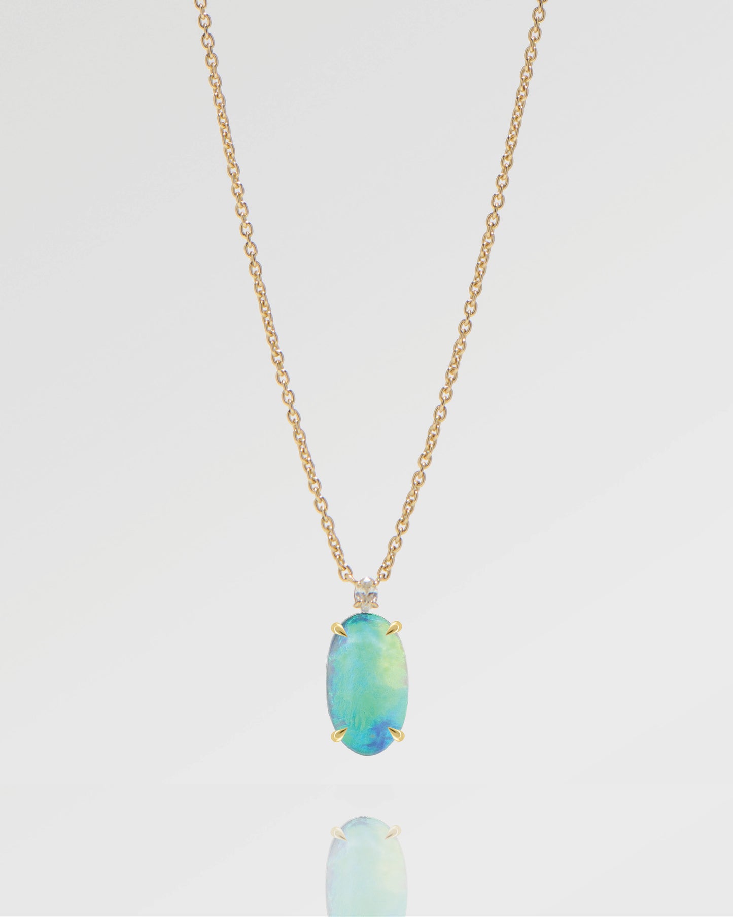 3.13ct Green Opal Necklace