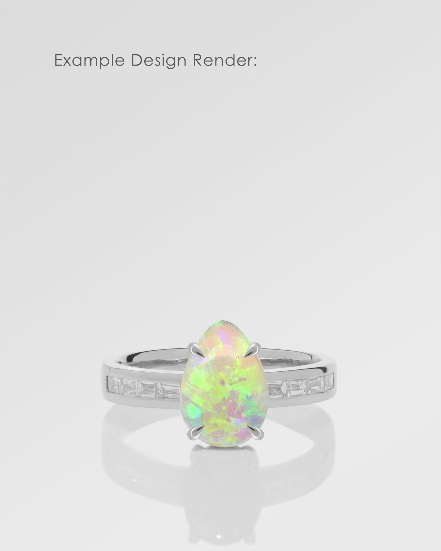 Bespoke 1.86ct Green, Orange Opal Ring