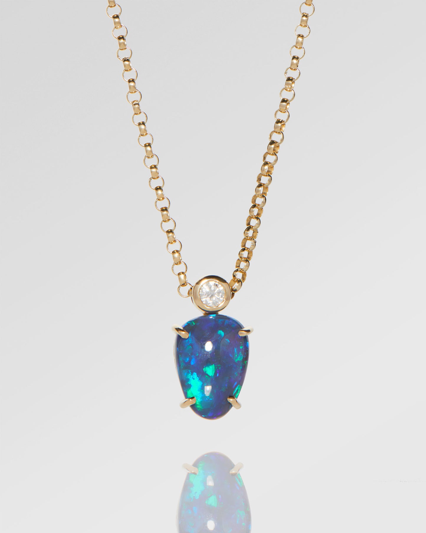 5.00ct Blue, Green Opal Necklace