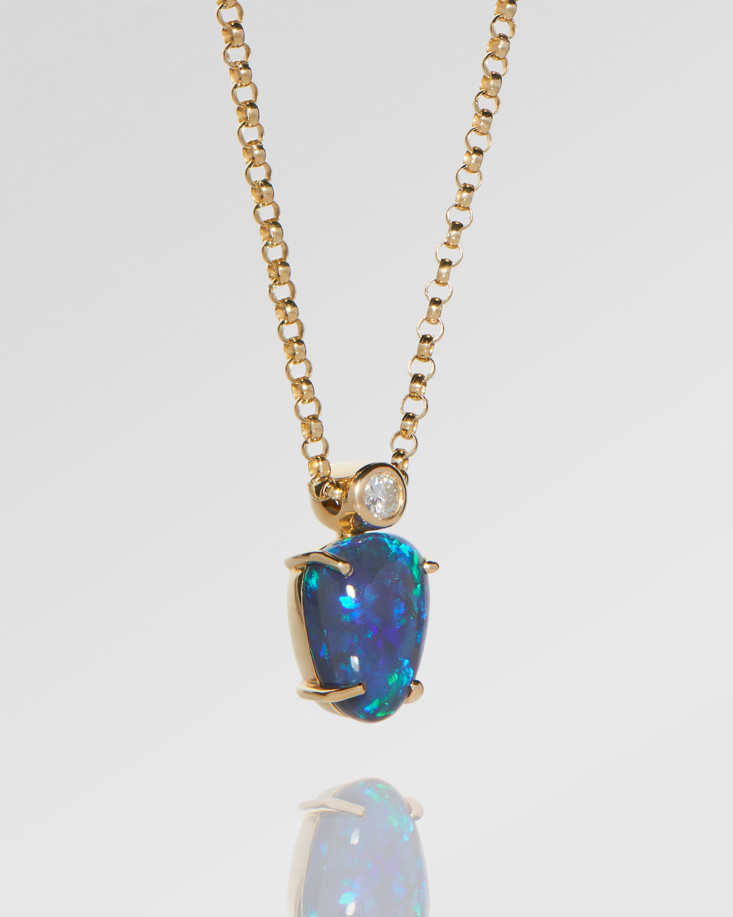 5.00ct Blue, Green Opal Necklace