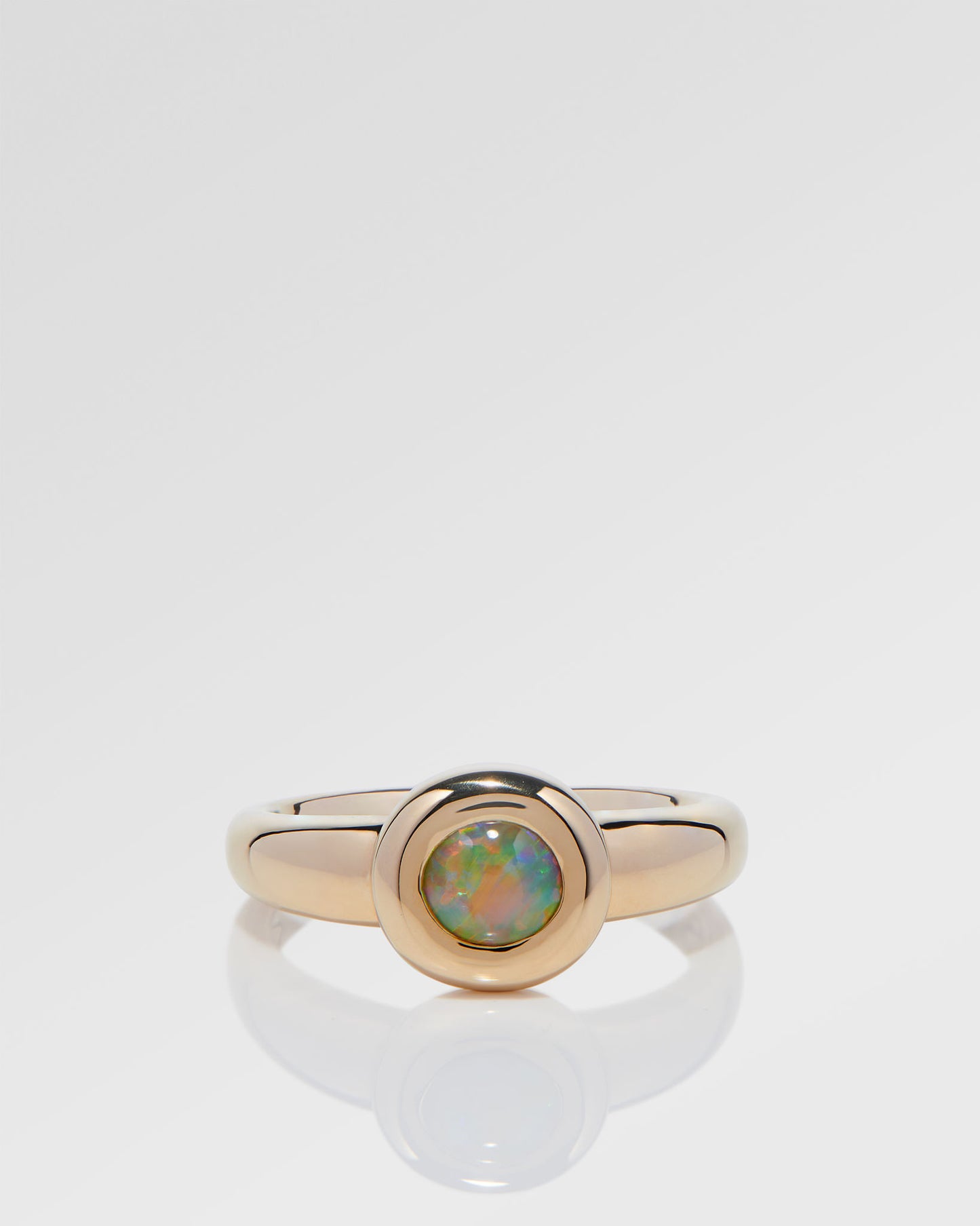 0.30ct Red Opal Signet Ring