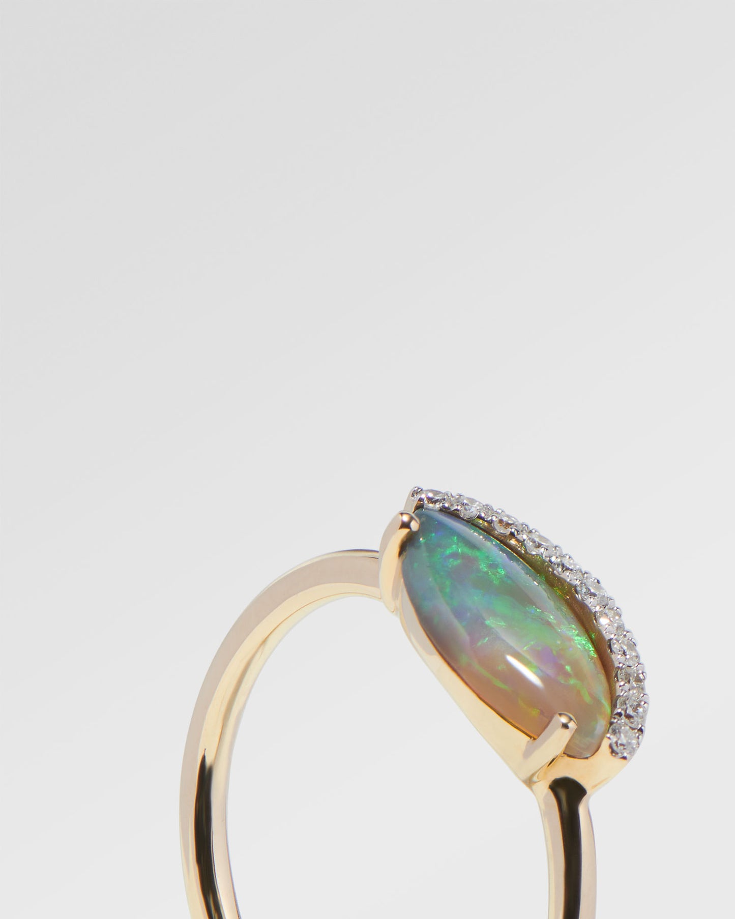 0.90ct Green Opal Ring