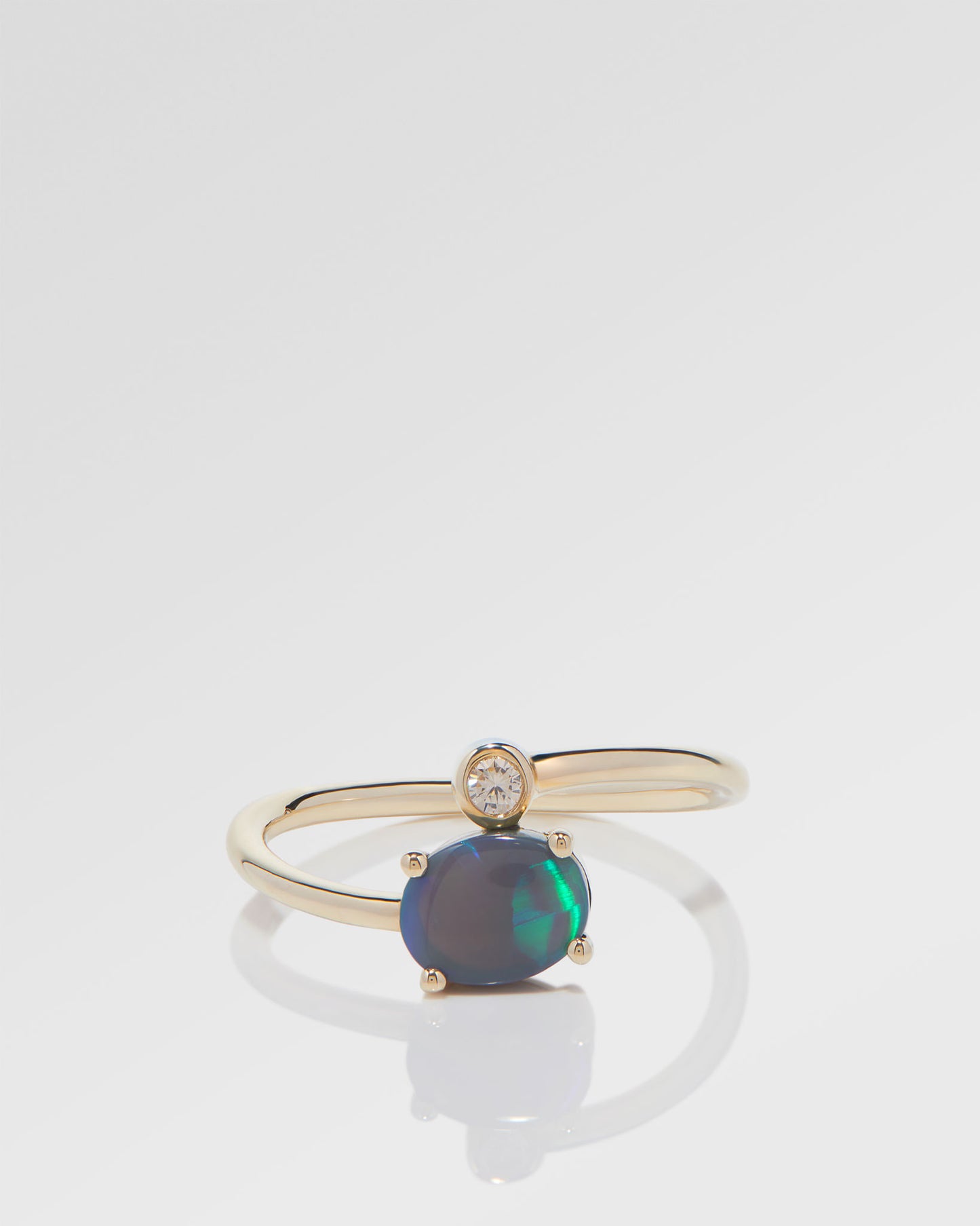 1.01ct Green, Blue Opal Ring