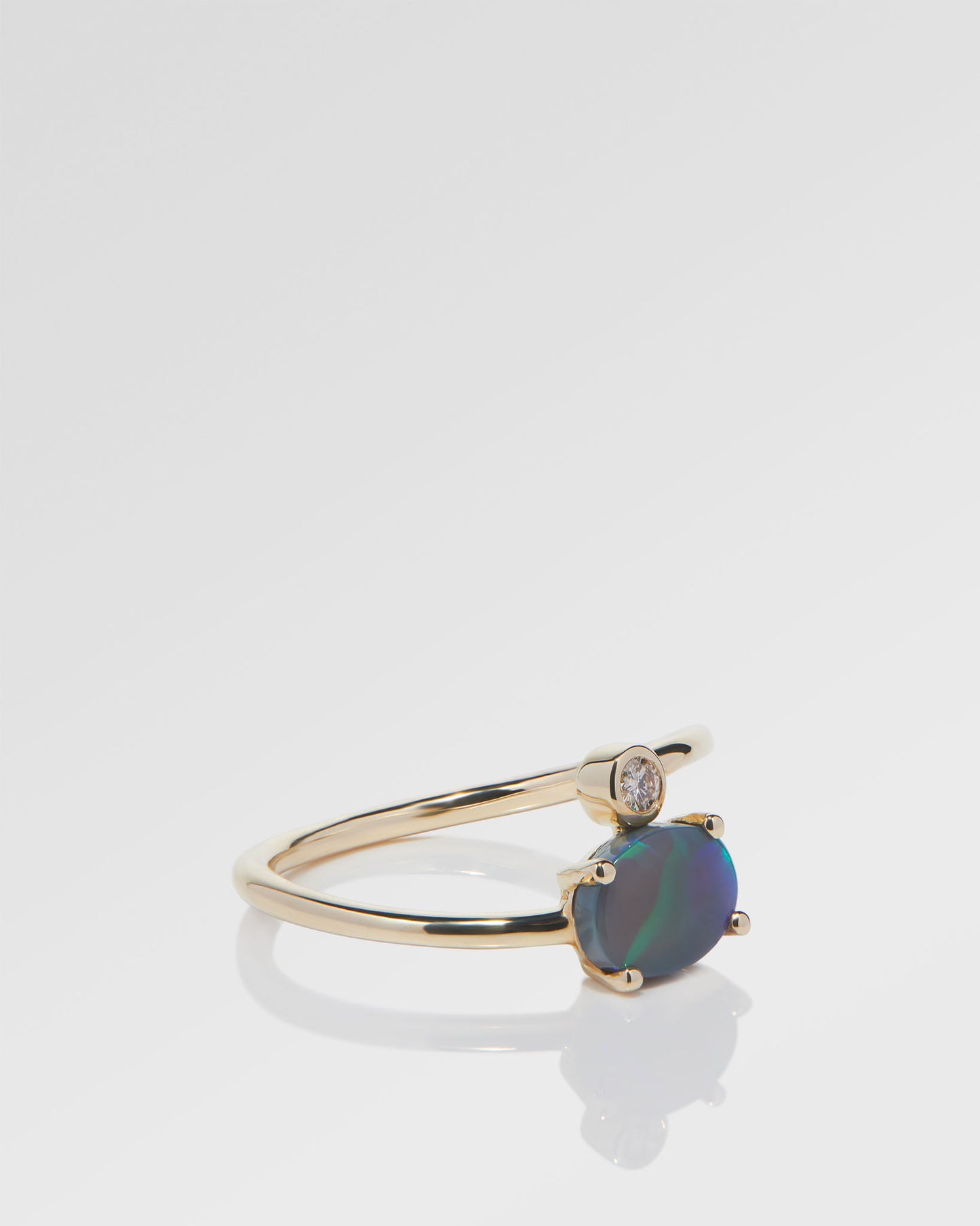 1.01ct Green, Blue Opal Ring