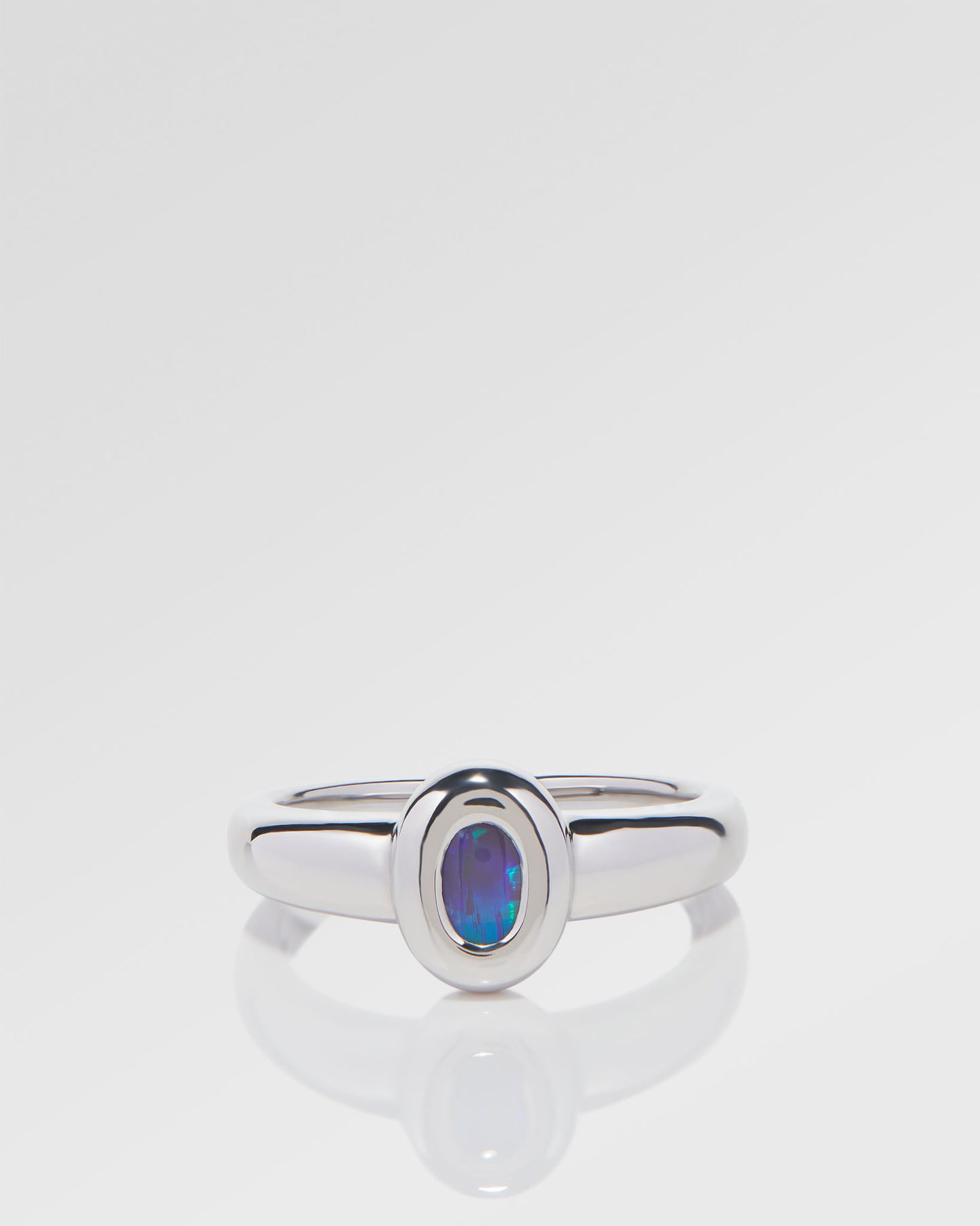 0.48ct Blue, Green Opal Ring