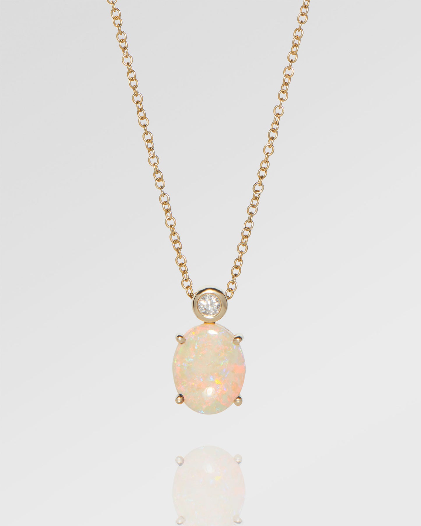 1.19ct Red, Orange Opal Necklace