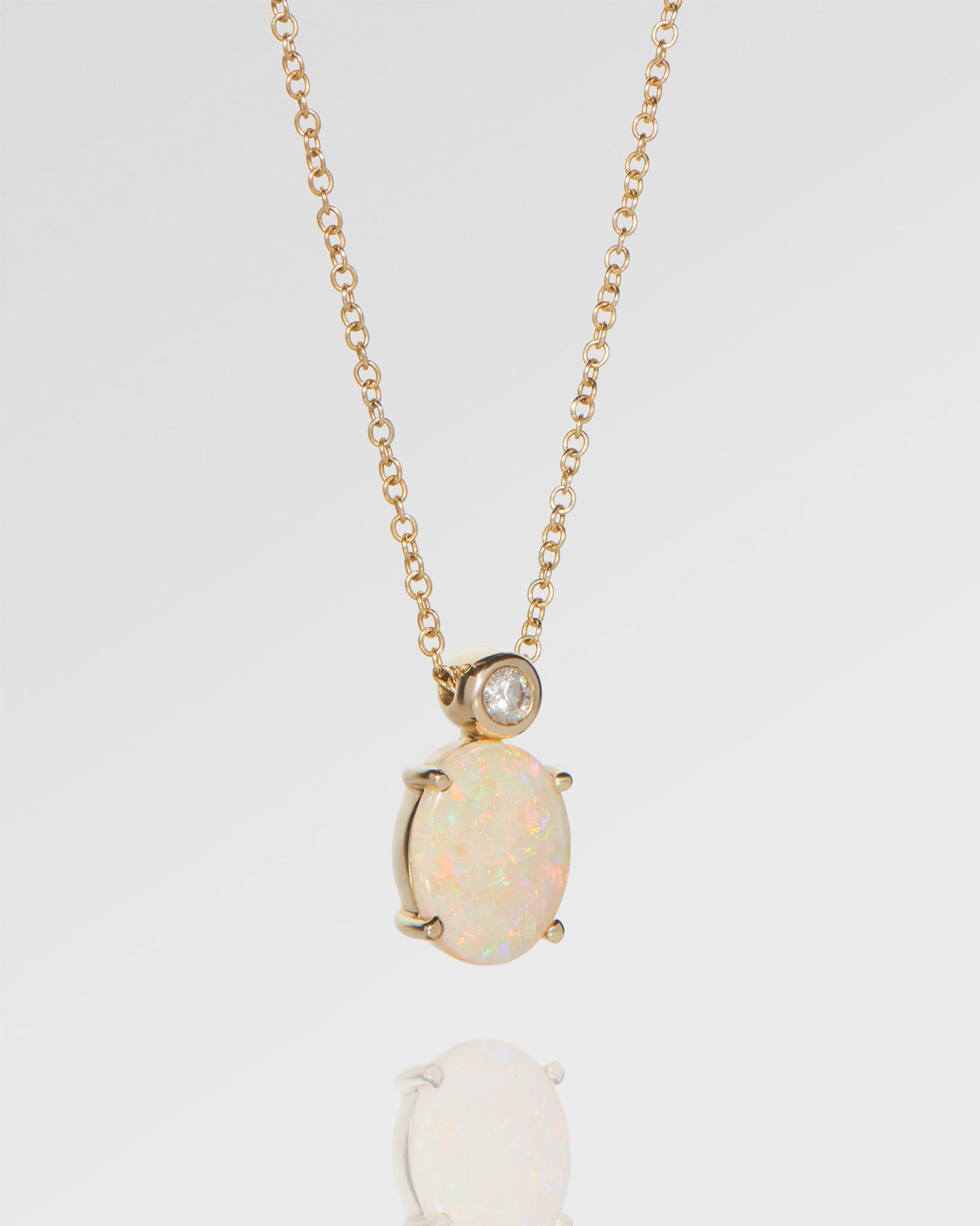 1.19ct Red, Orange Opal Necklace