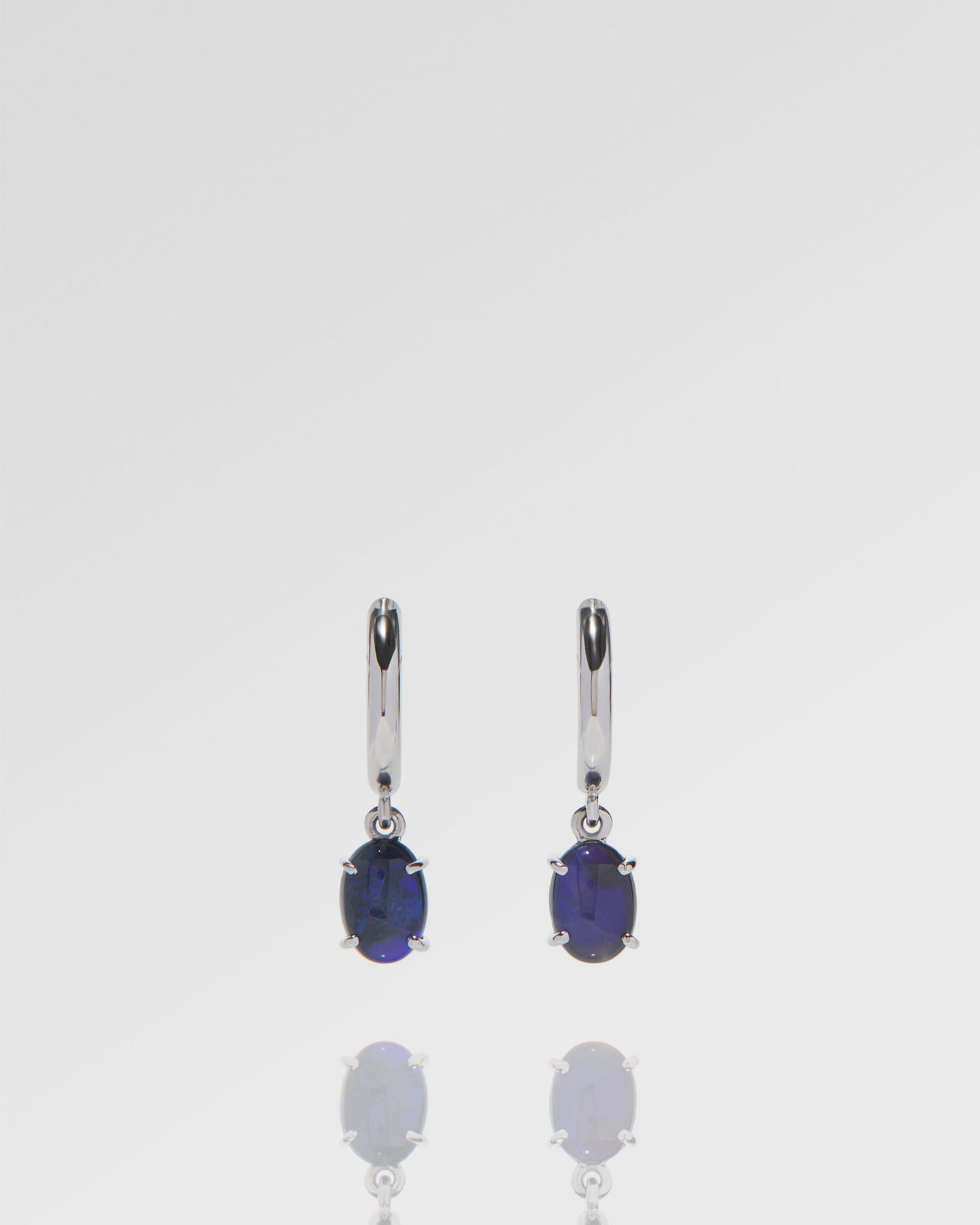 1.17ct Blue, Purple Opal Earrings