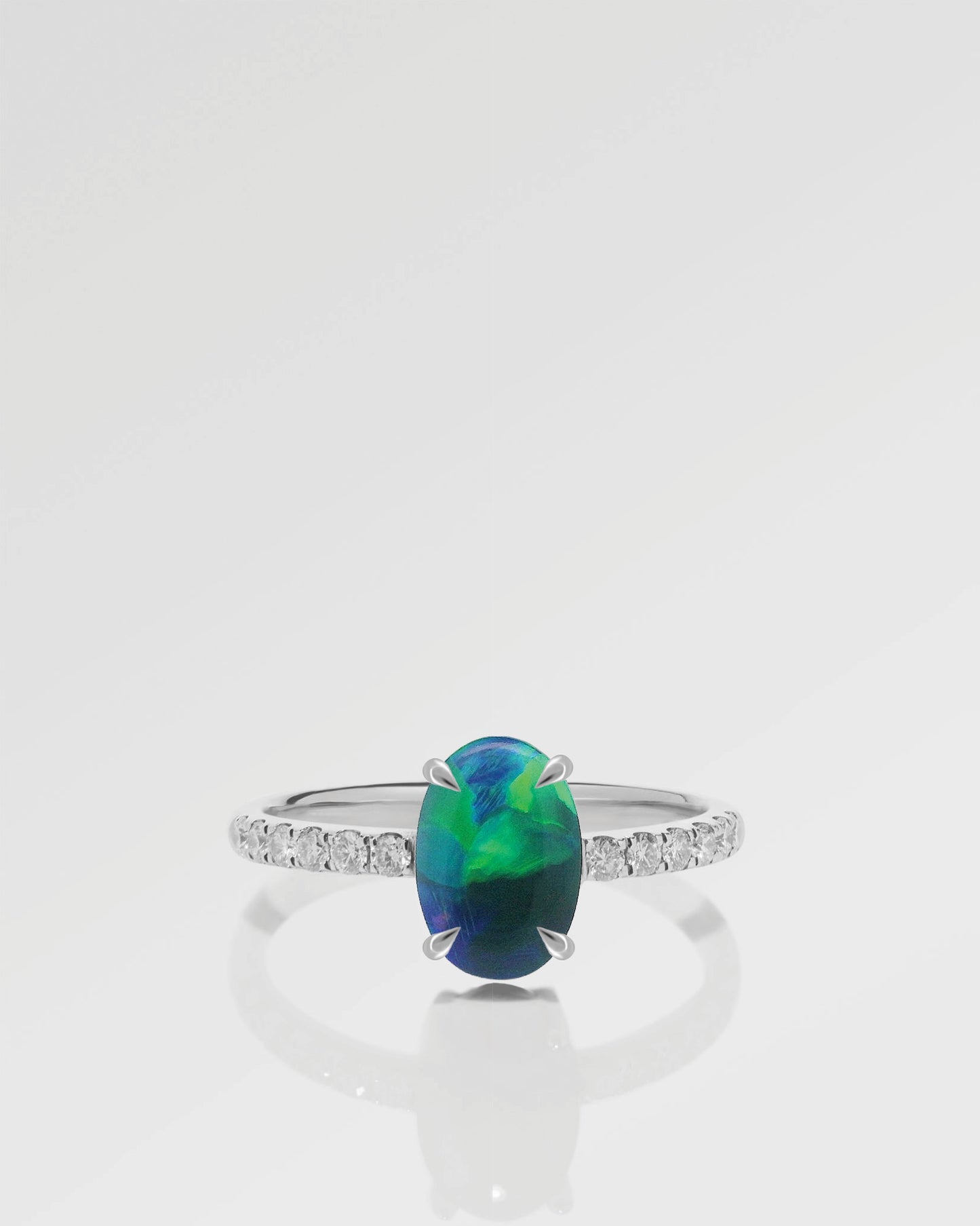 1.51ct Green, Blue Opal Ring