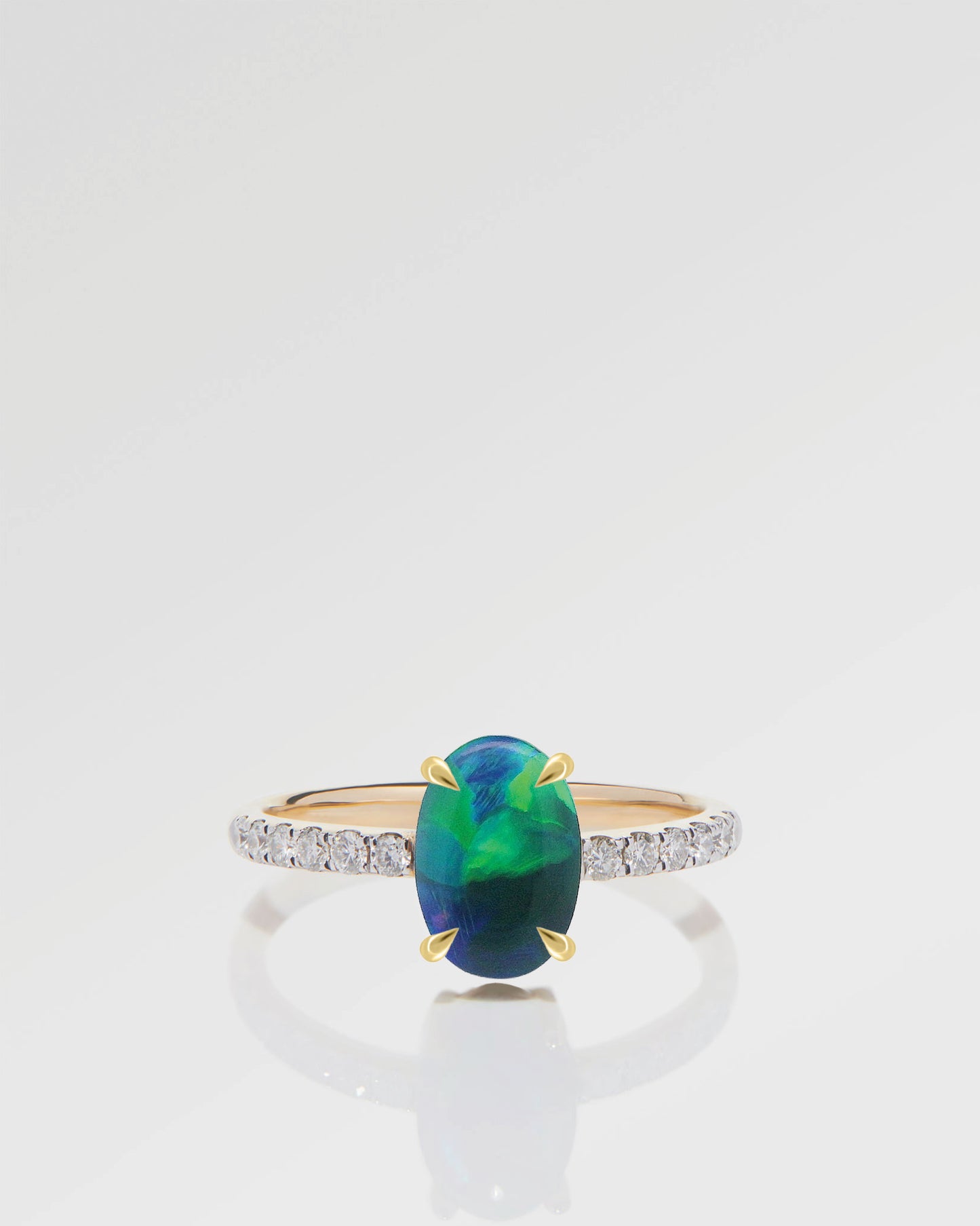1.51ct Green, Blue Opal Ring