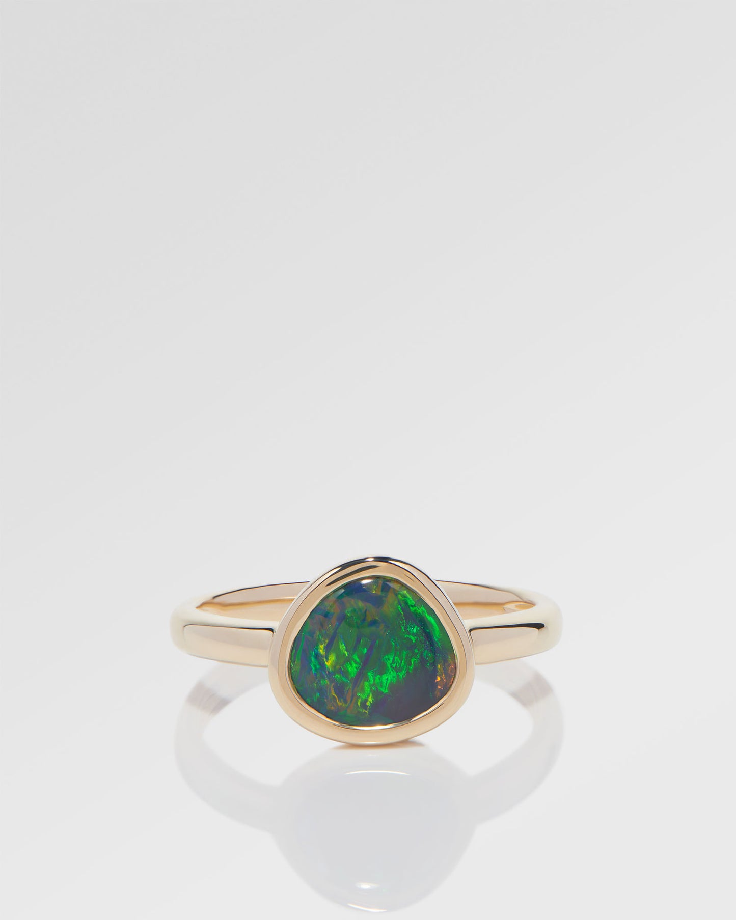 1.17ct Orange, Green Opal Ring