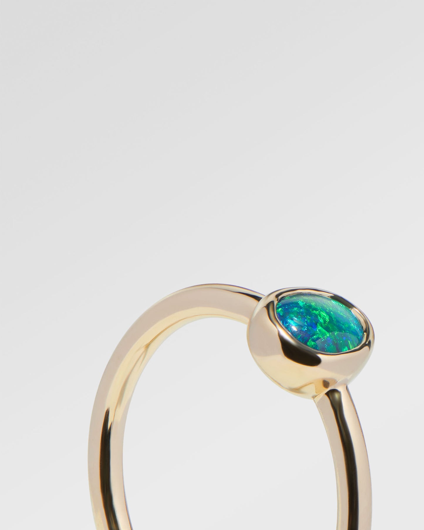 0.69ct Green Opal Ring