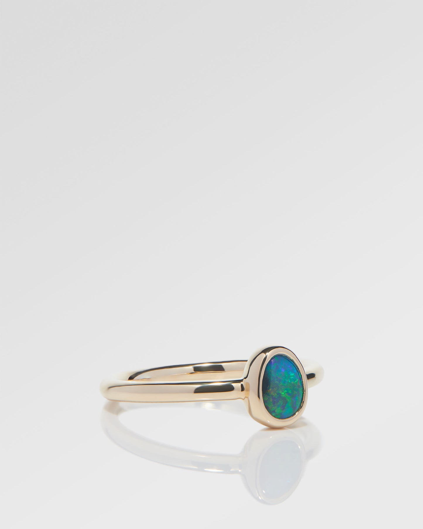 0.69ct Green Opal Ring