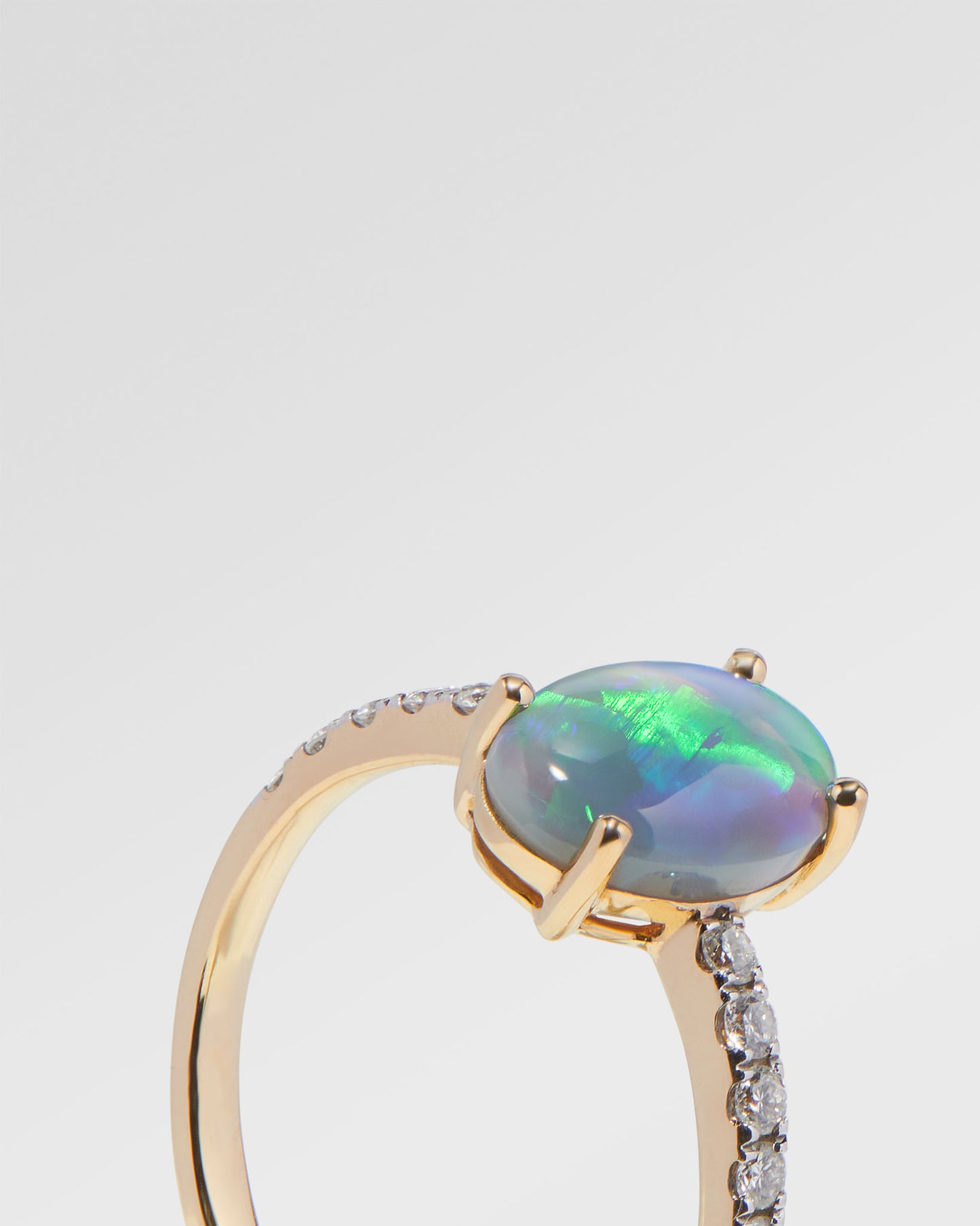 1.57ct Green, Orange Opal Ring